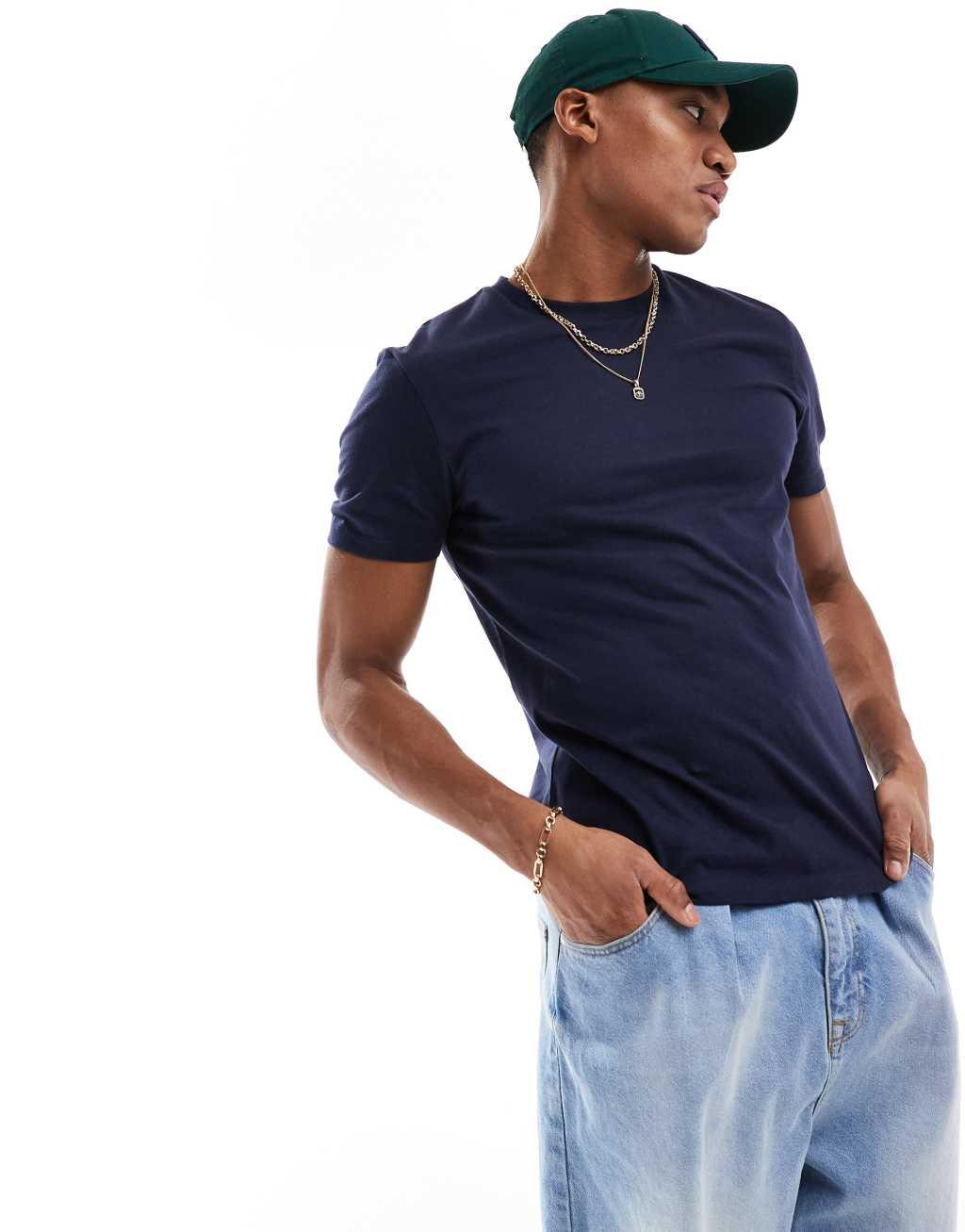 ASOS DESIGN essential crew neck t-shirt in navy | ASOS Product Image