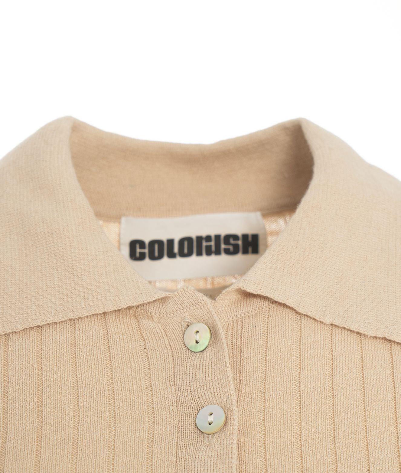 Ribbed long sleeve polo shirt 'Adela' Product Image