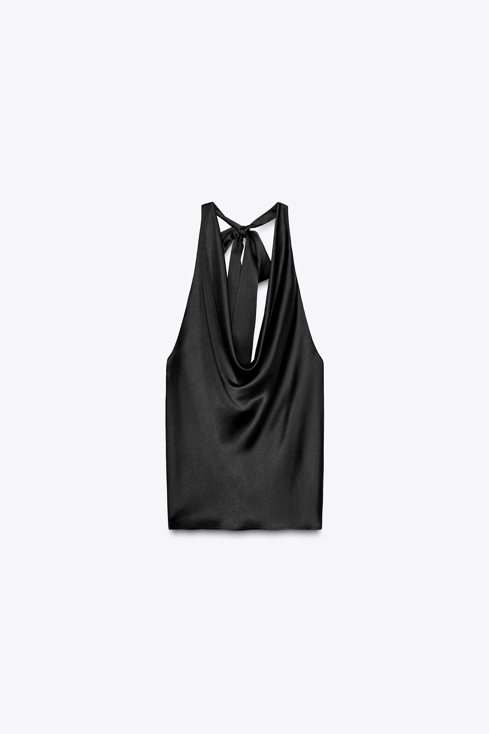 SATIN EFFECT HALTER TOP Product Image