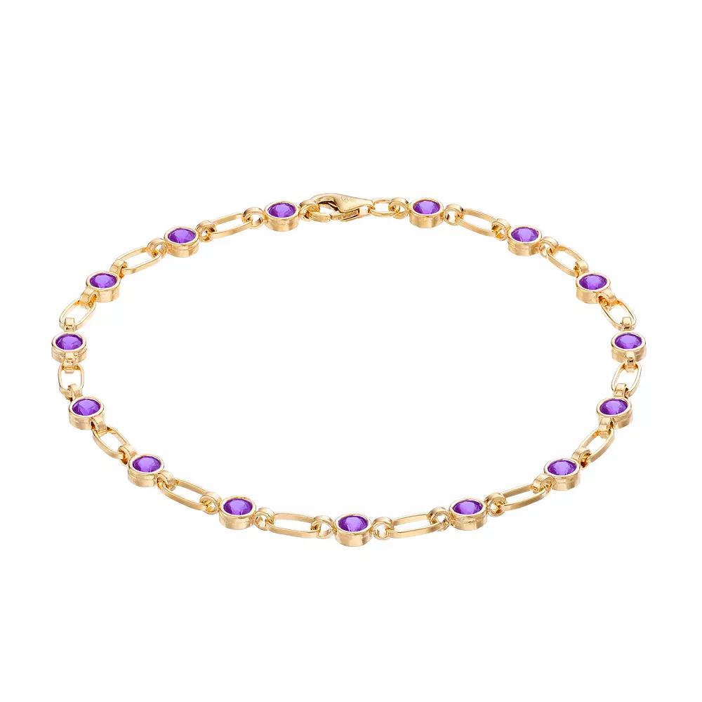 Womens Kristen Kesho Kristen Kesho, Sterling Silver Lab-Created Ruby Tennis Bracelet, Womens Product Image