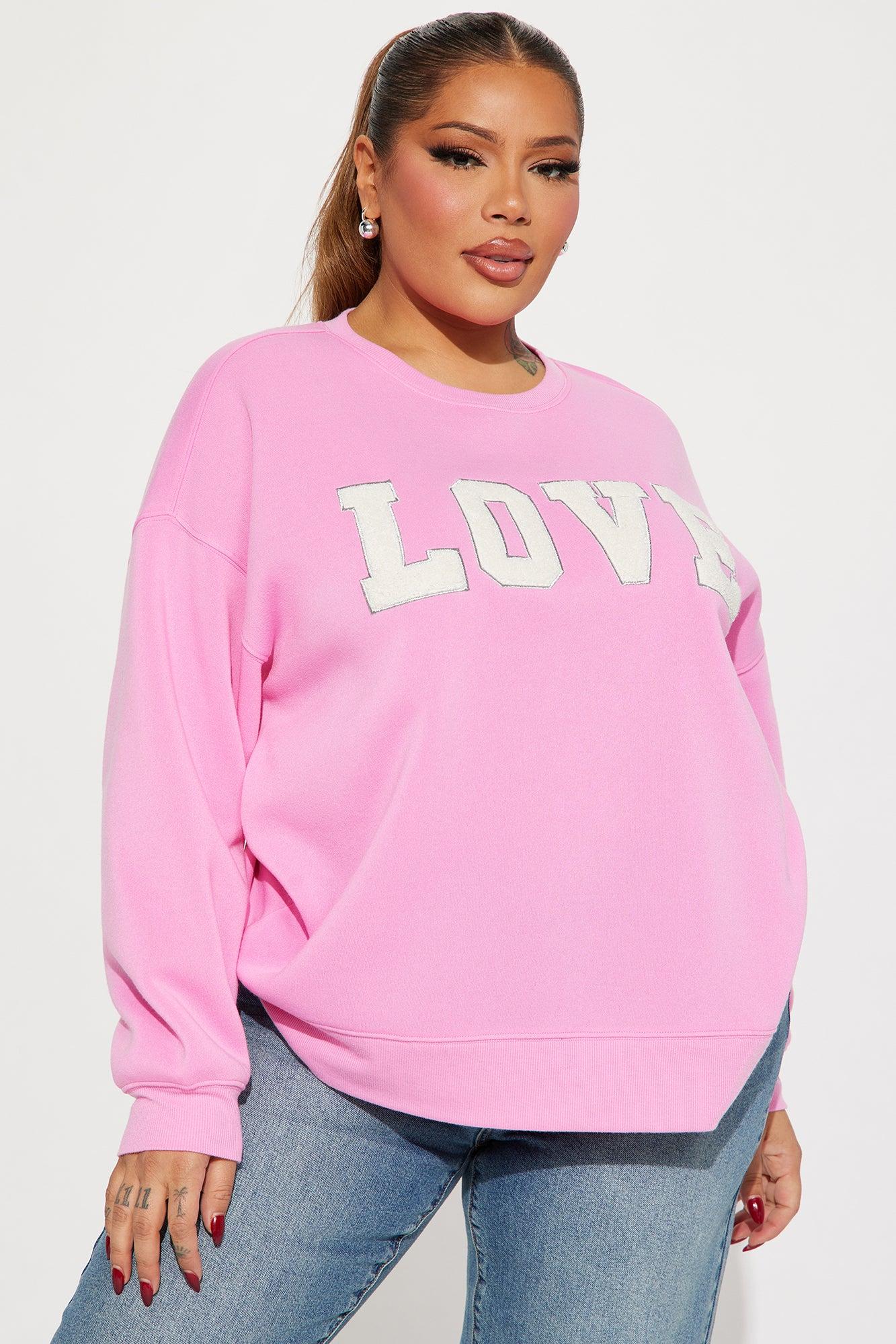 All Love Embroidered Sweatshirt - Pink Product Image