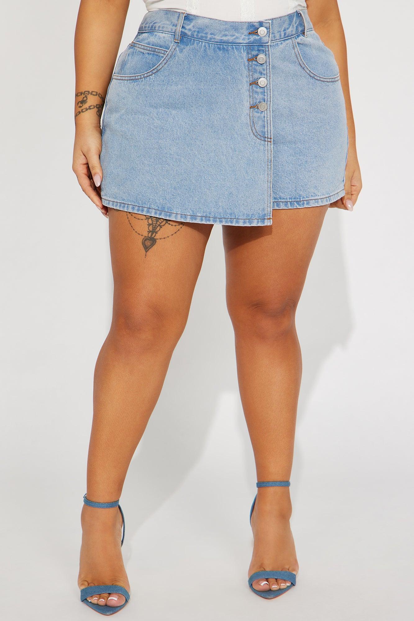 Willa Denim Skort - Light Wash Product Image
