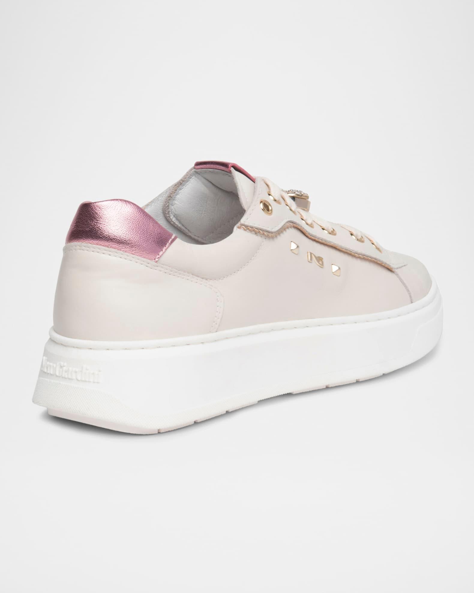 Leather Retro Jeweled Low-Top Sneakers Product Image