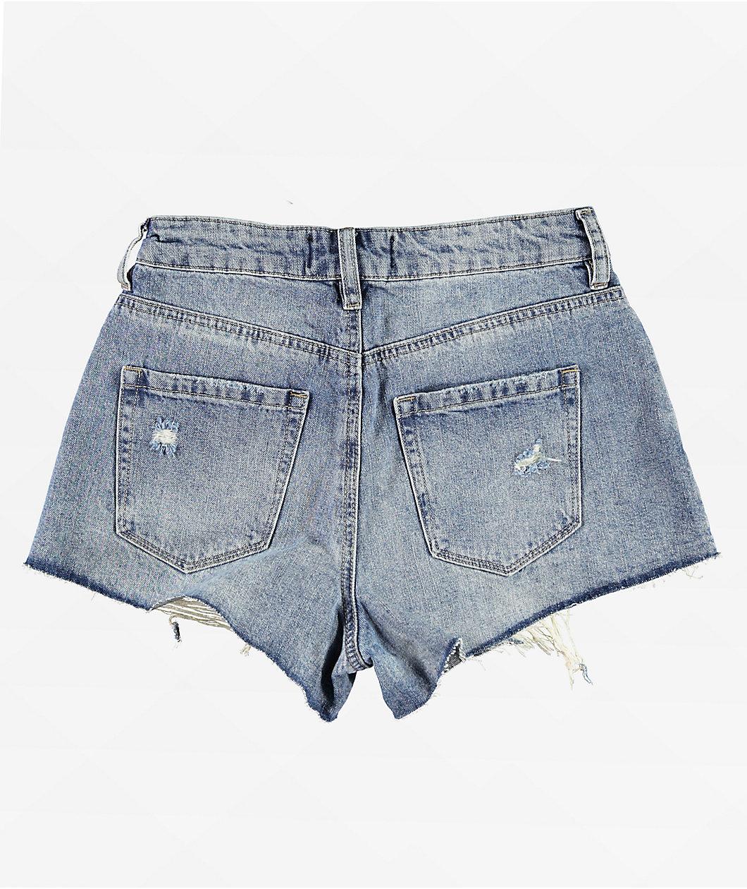 Empyre Weekend Festival Light Wash Denim Cutoff Shorts Product Image