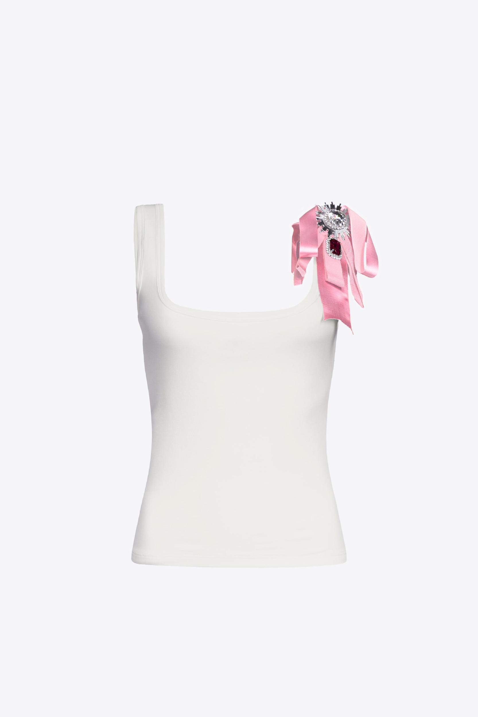 Crystal Embellished Bow Tank Top Product Image