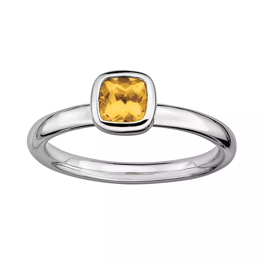 Stacks & Stones Sterling Silver Citrine Stack Ring, Women's, Size: 6, Yellow Product Image