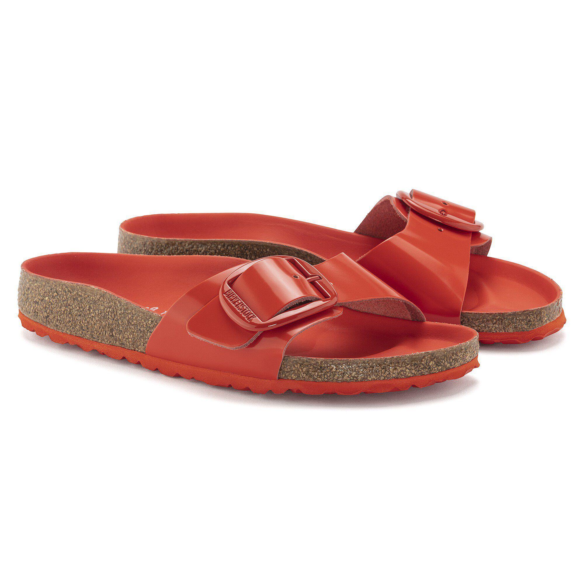 Madrid Big Buckle Natural Leather Patent High Shine Tomato Product Image