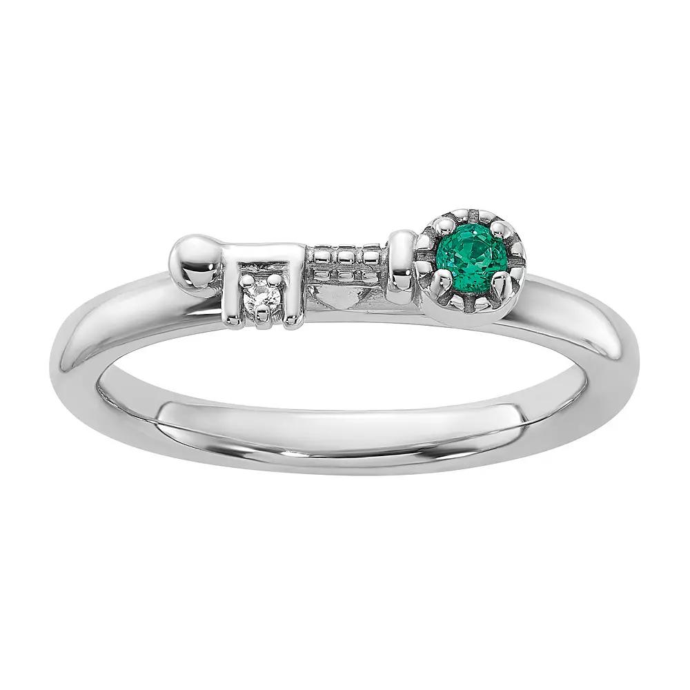 Stacks & Stones Sterling Silver Stackable Gemstone Key Ring, Women's,  Product Image