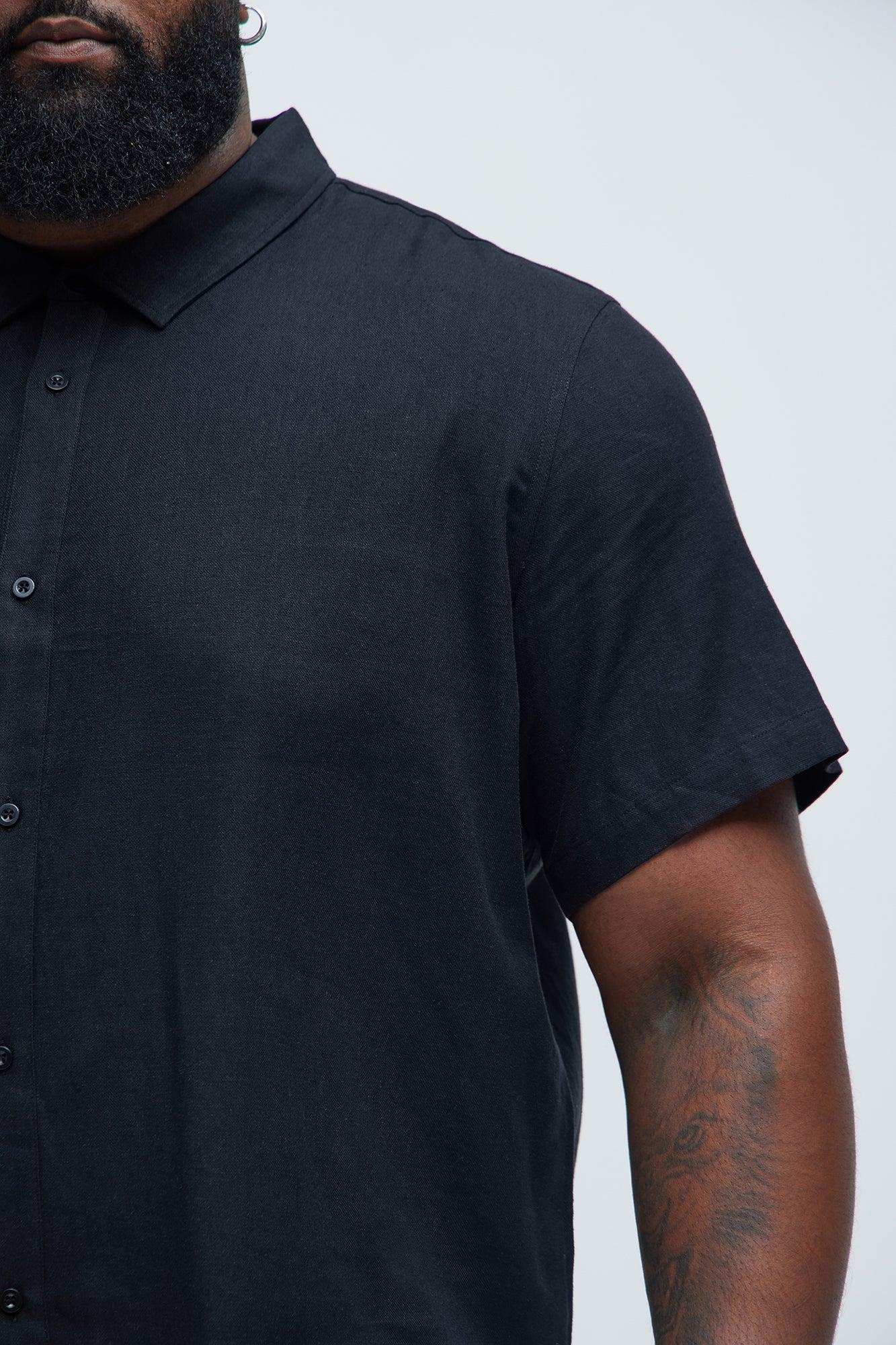Bahamas Linen Classic Button Up Shirt - Black Product Image