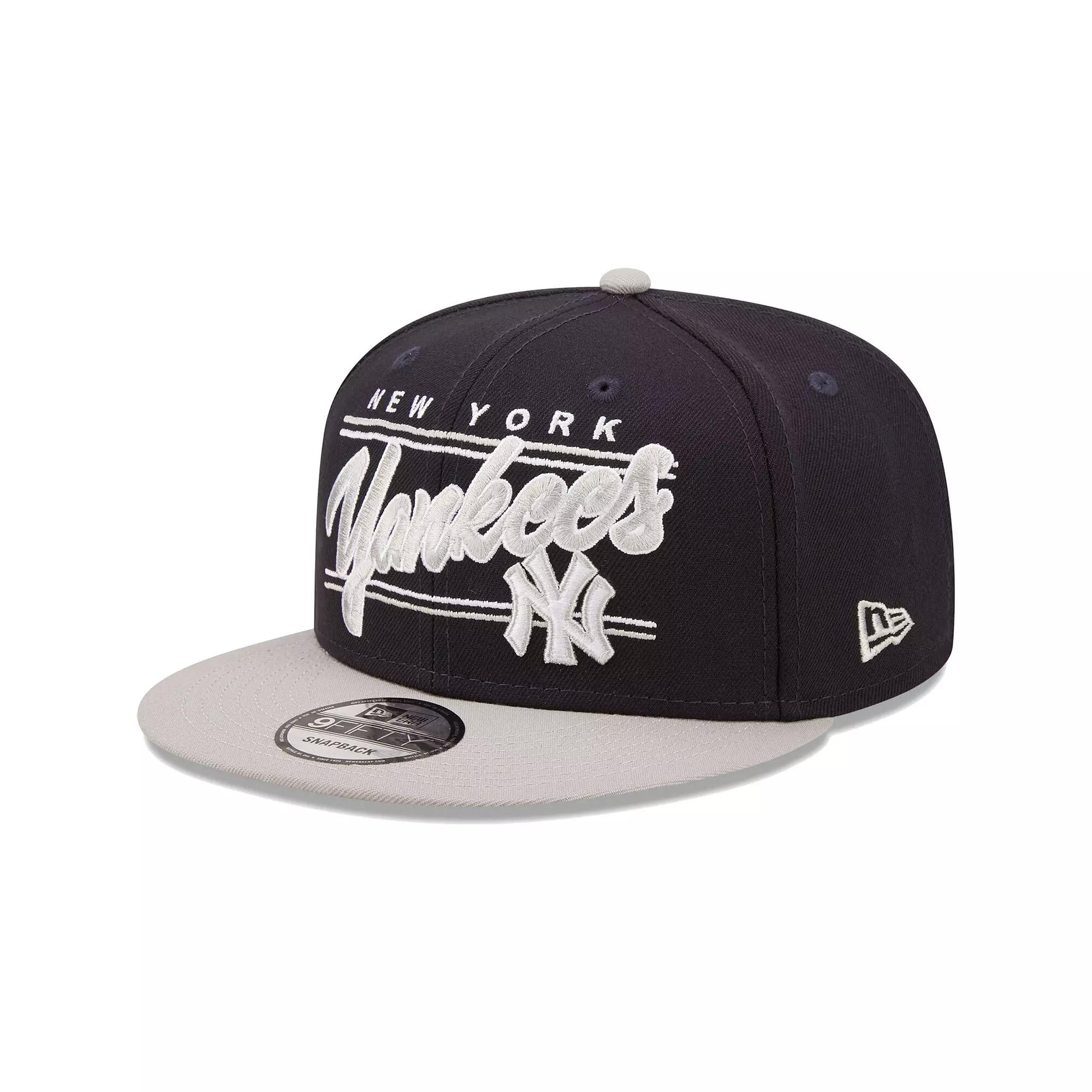 Men's New Era Navy/Gray New York Yankees Team Script 9FIFTY Adjustable Snapback Hat, Blue Product Image