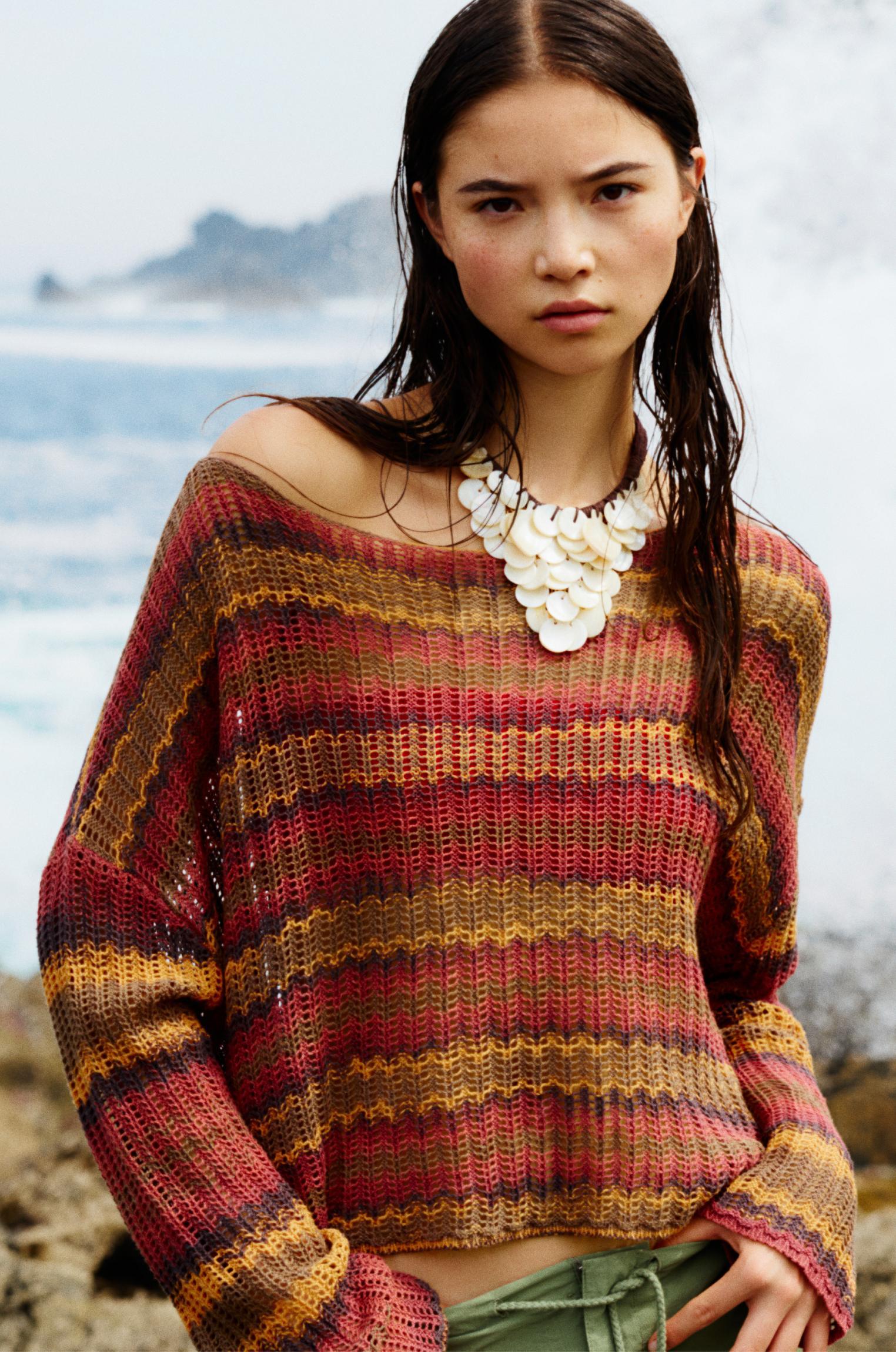 Space-dye crochet sweater Product Image