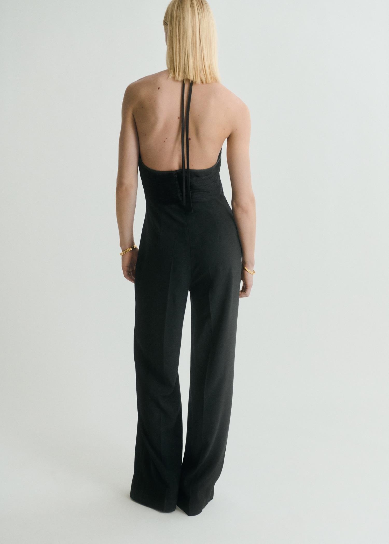 Halter neck jumpsuit - Women | MANGO USA Product Image