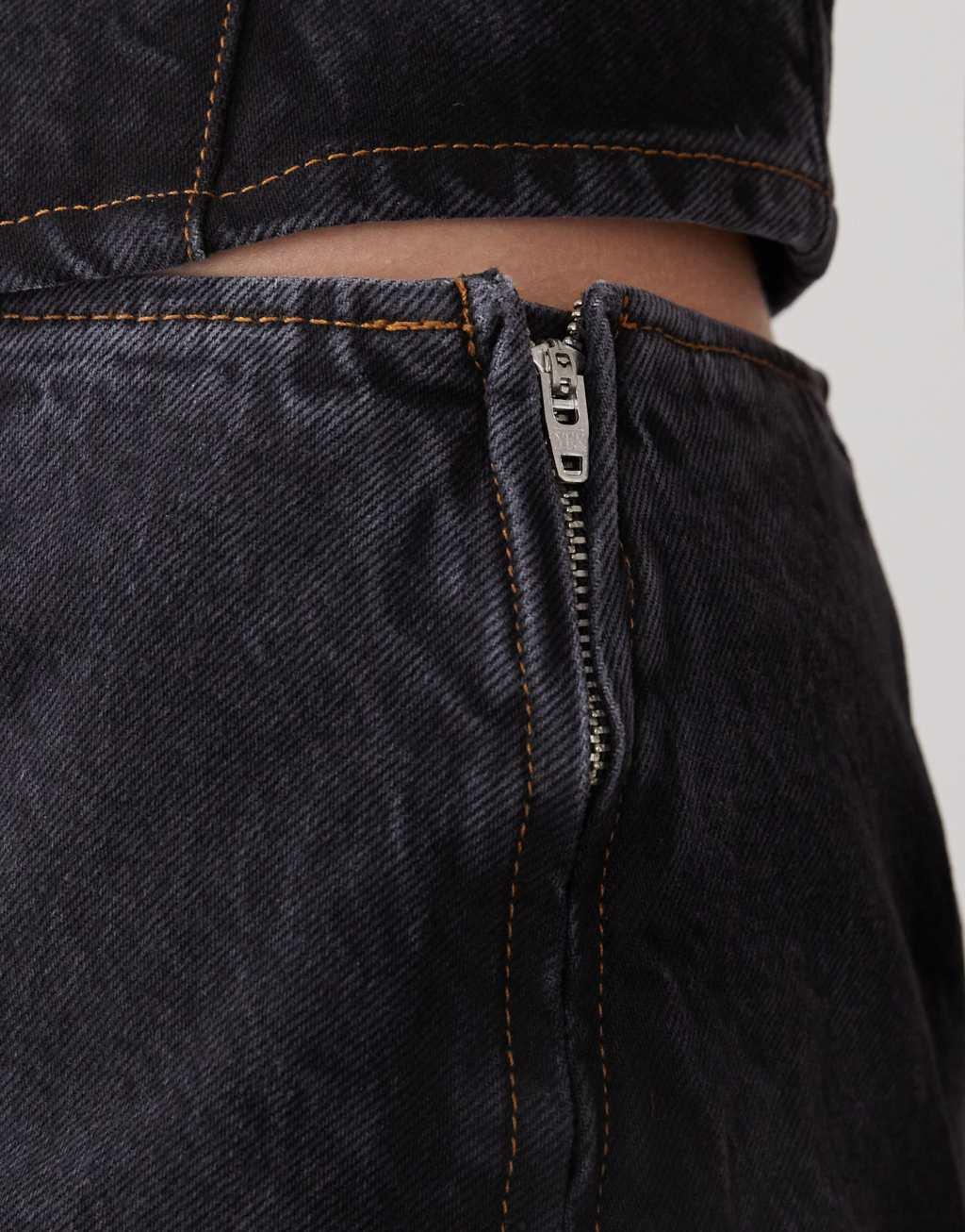 COLLUSION denim bubble skirt in black - part of a set Product Image