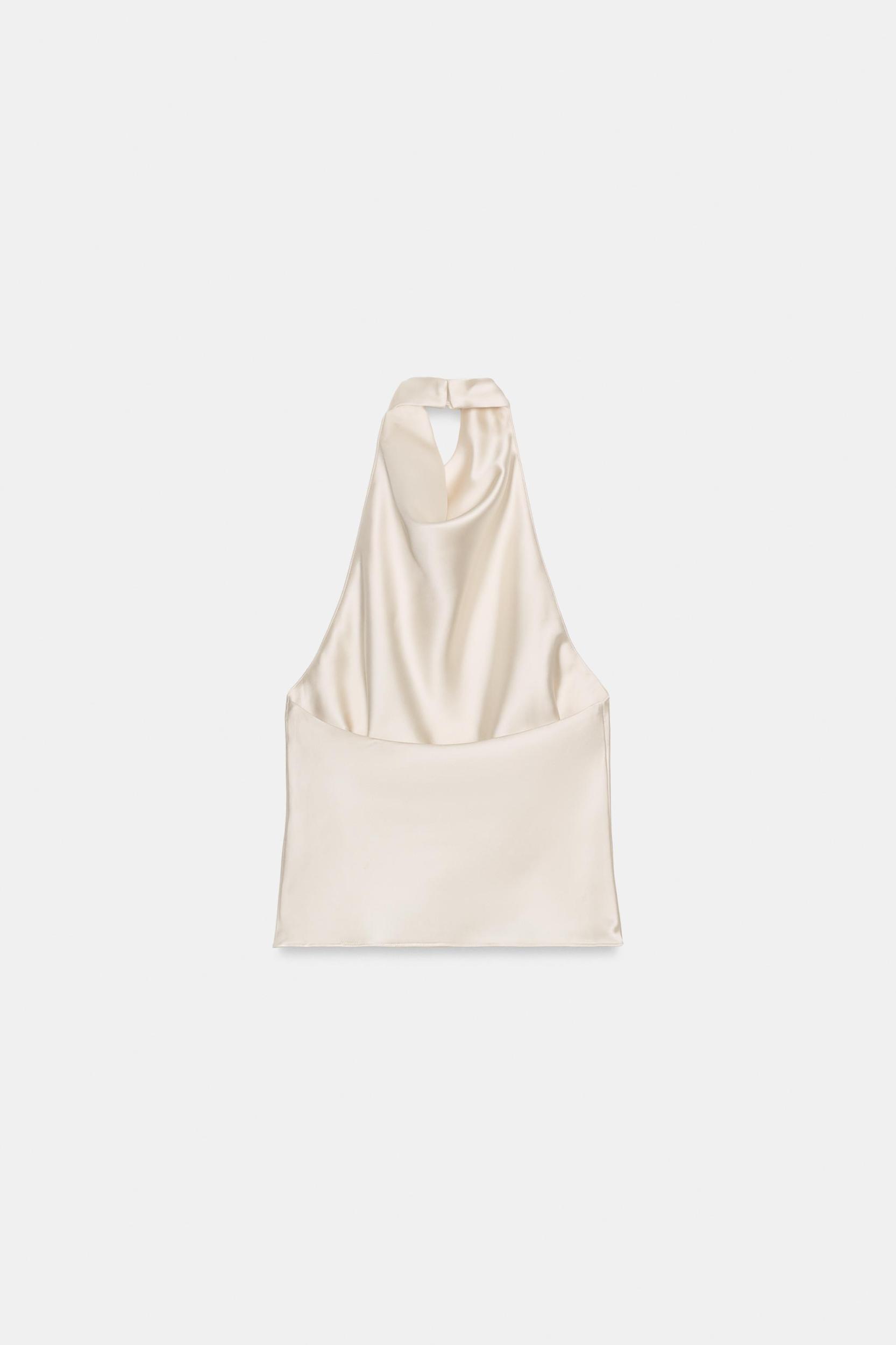 SATIN EFFECT HALTER TOP Product Image