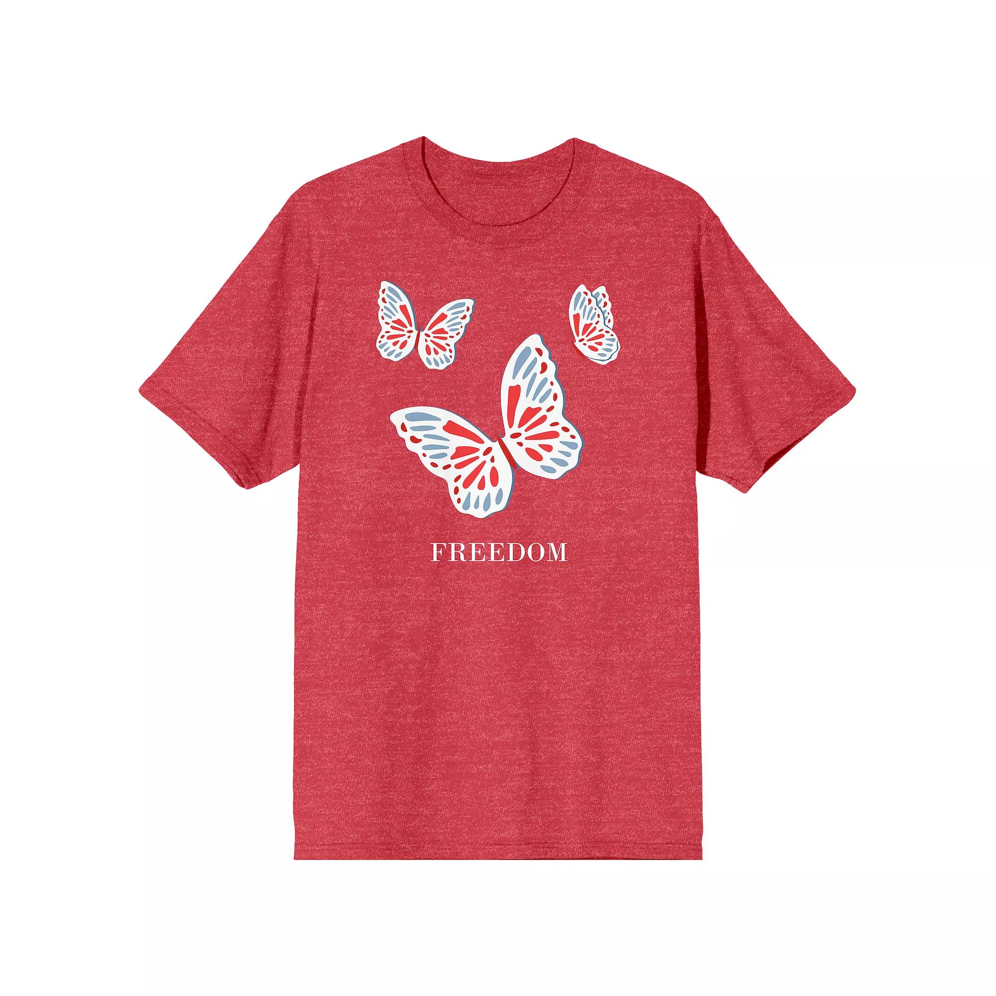 Men's Americana Butterflies Tee, Size: XXL, Red Product Image