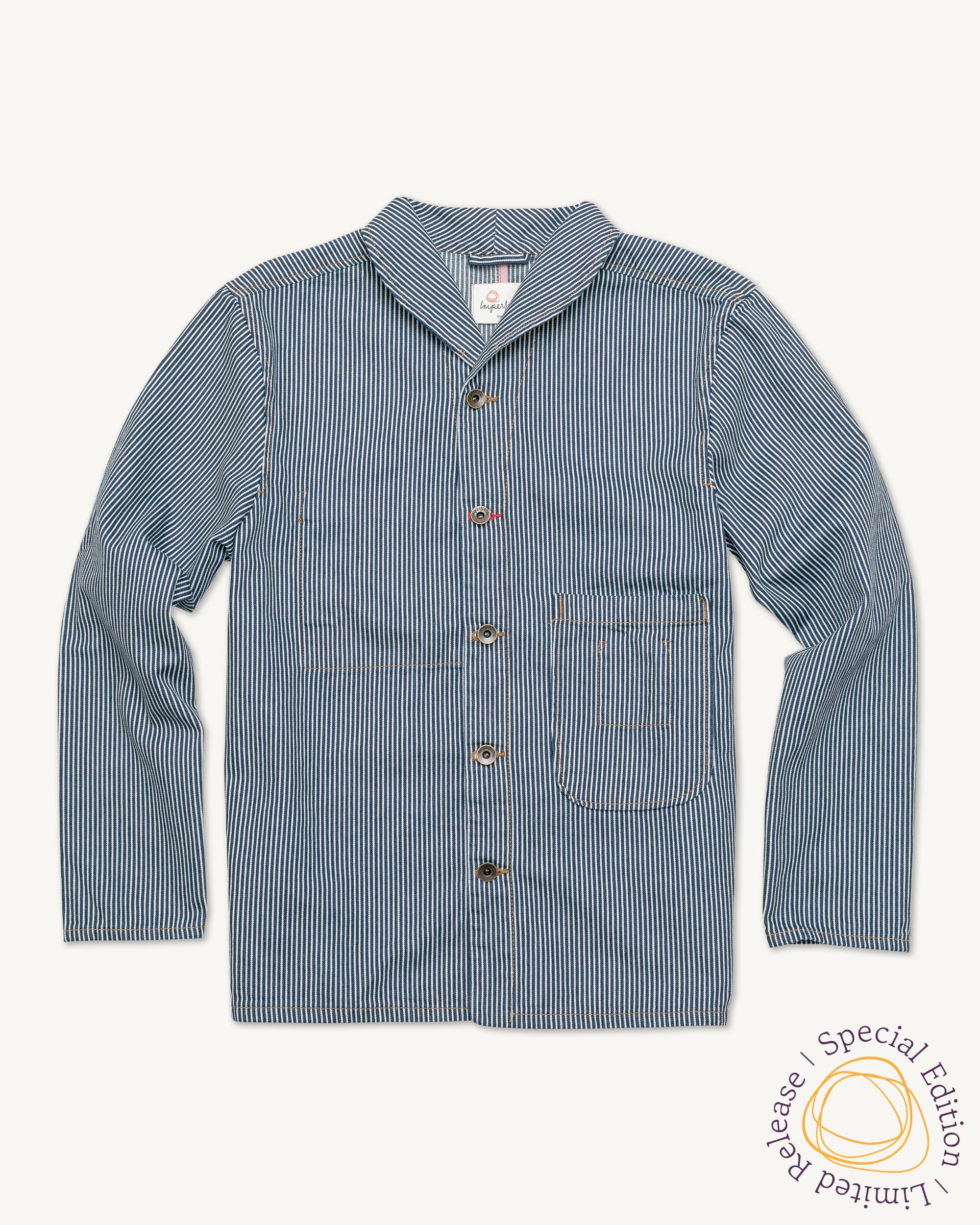 Shepherds Shirt in Indigo Hickory Stripe | Gold Thread Special Product Image