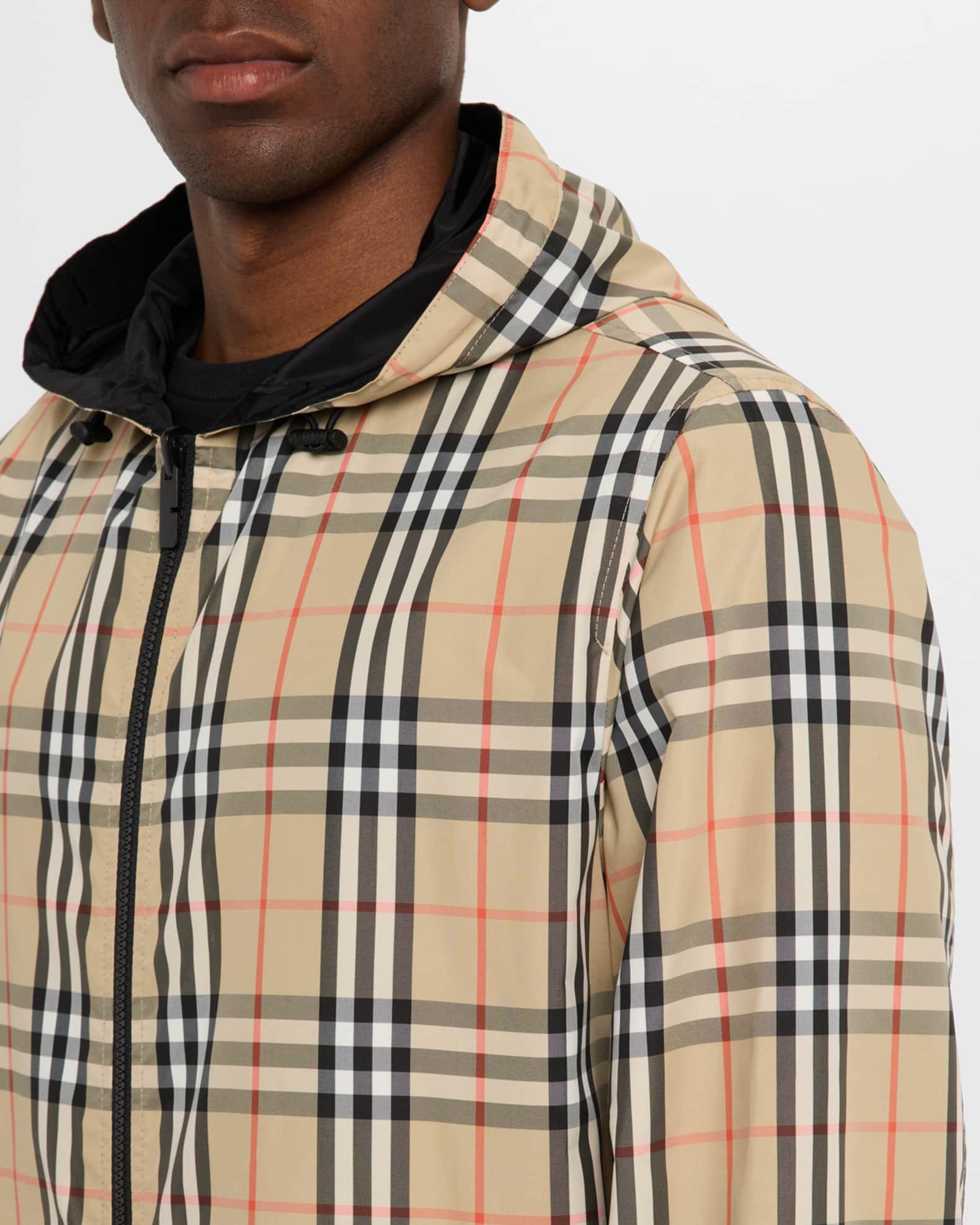 Men's Check Hooded Jacket Product Image