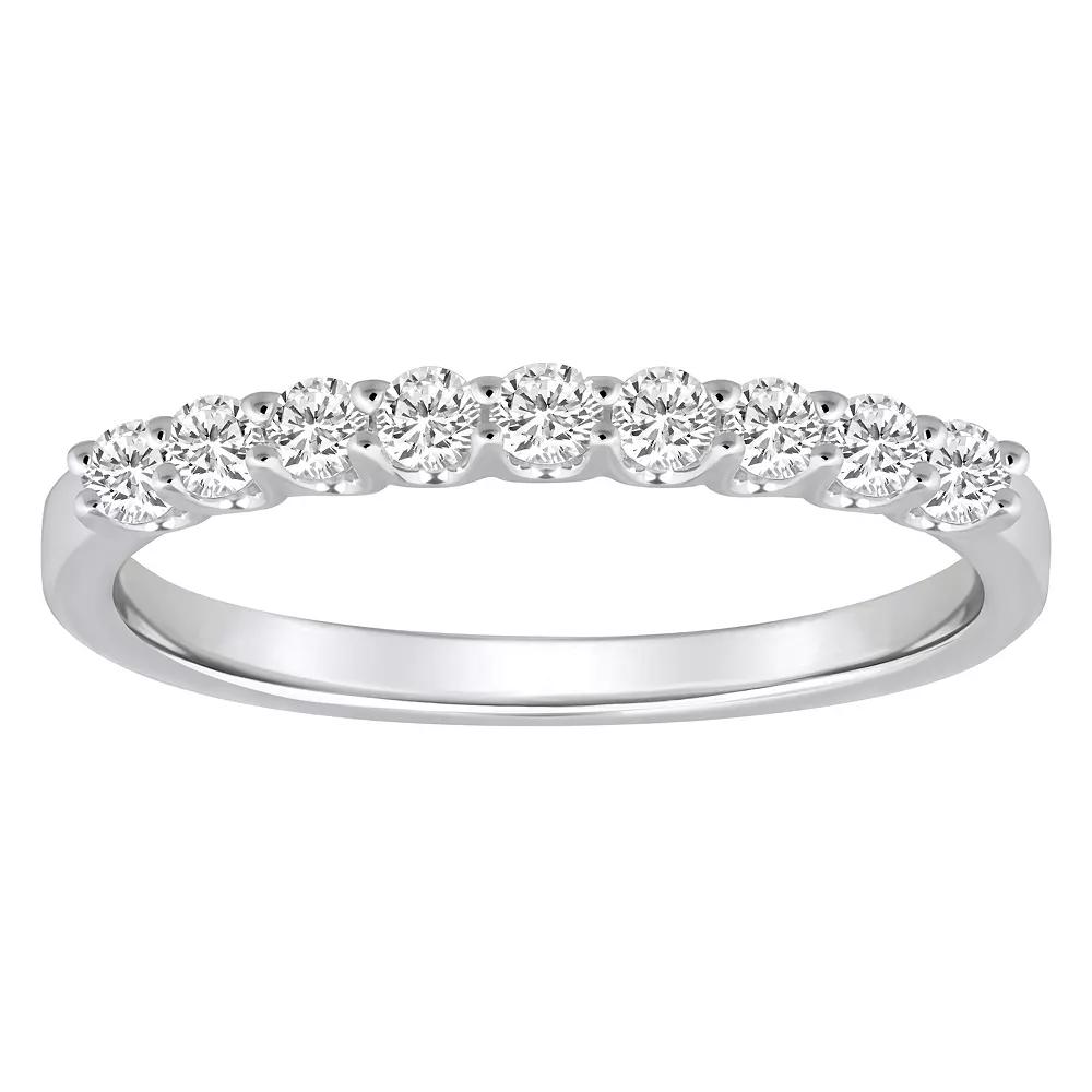 Alyson Layne 14k Gold 1/4 Carat T.W. Diamond 9-Stone Wedding Ring, Women's, Size: 5.50, Pink Product Image