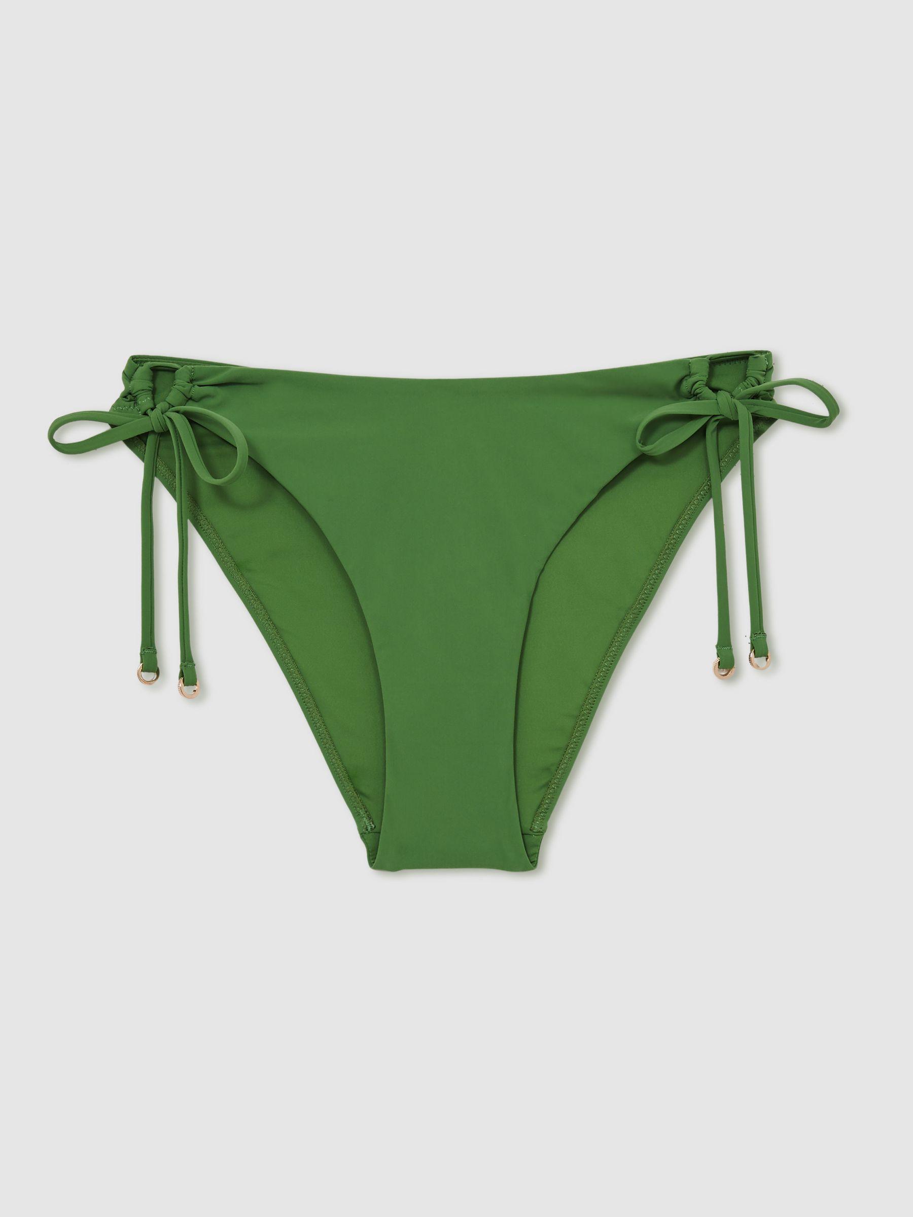 Side-Tie Bikini Bottoms in Green Product Image