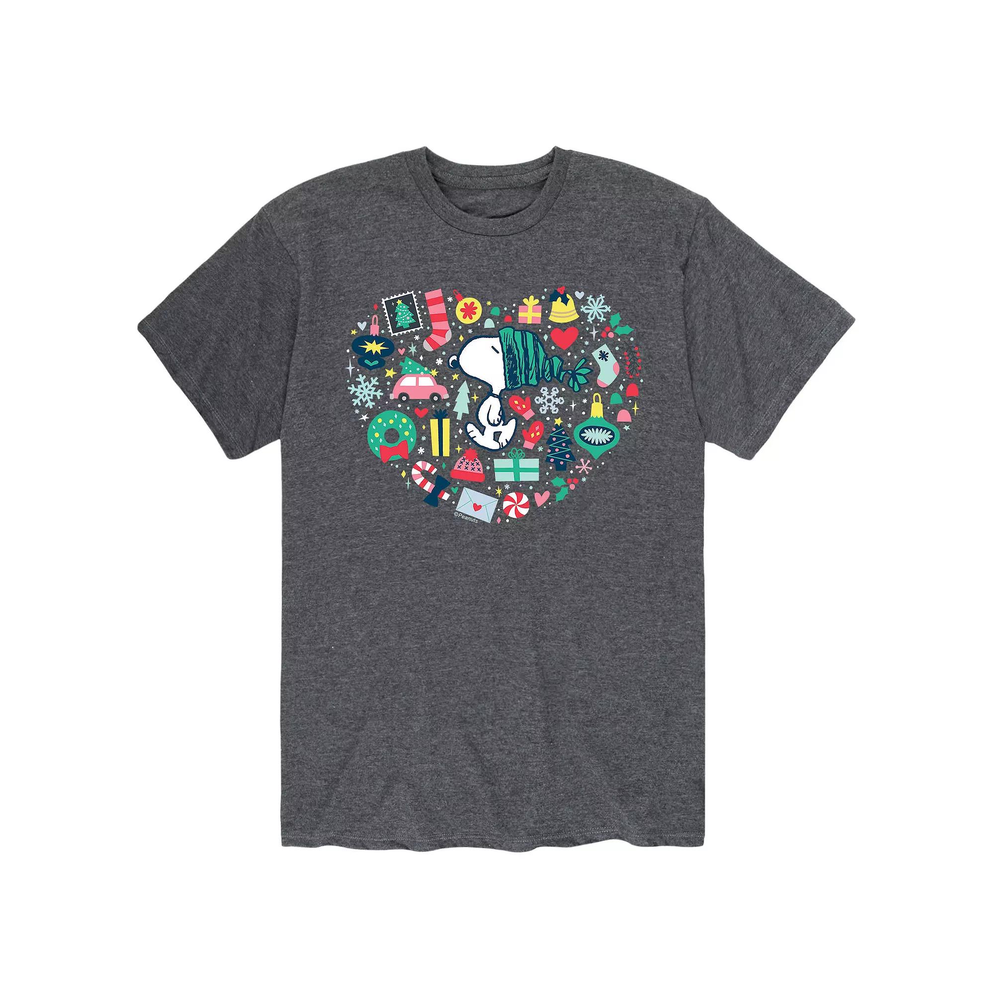 Men's Peanuts Holiday Heart Tee,  Product Image