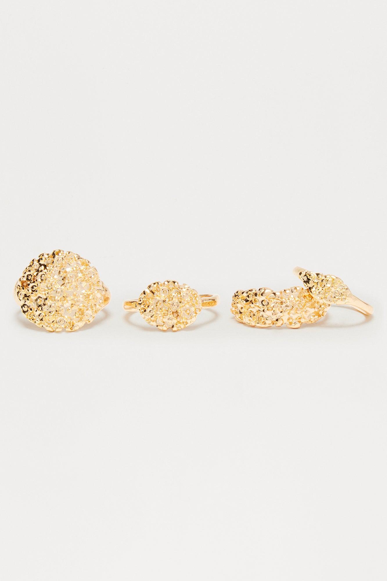 A Little Something 4 Piece Ring Set - Gold Product Image