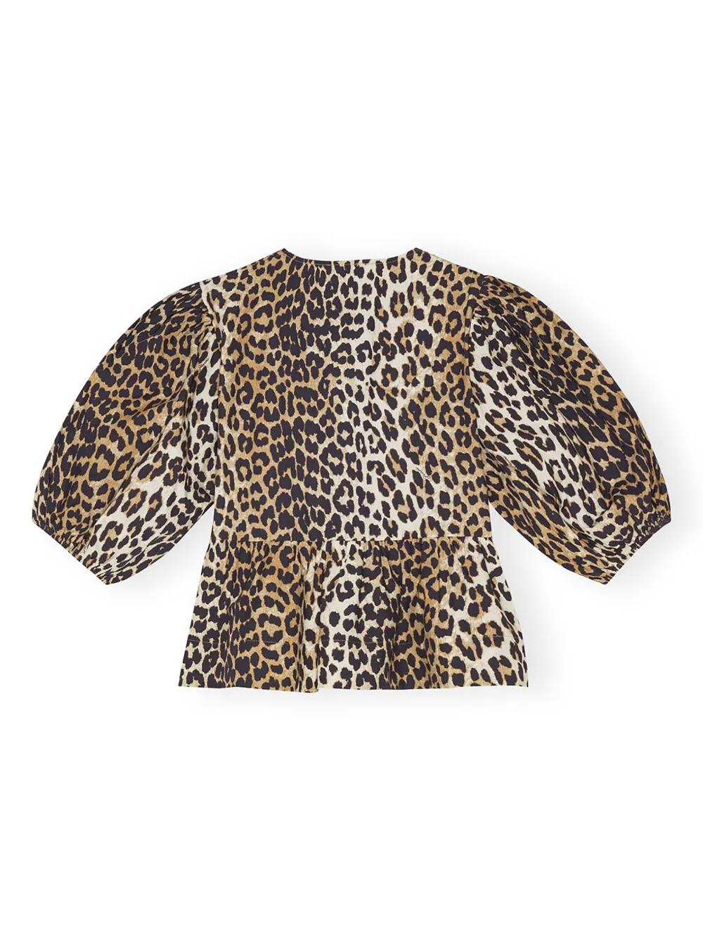 leopard-print organic-cotton blouse Product Image