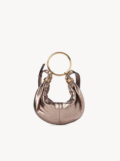 Small Bracelet Hobo bag in metallized leather Product Image