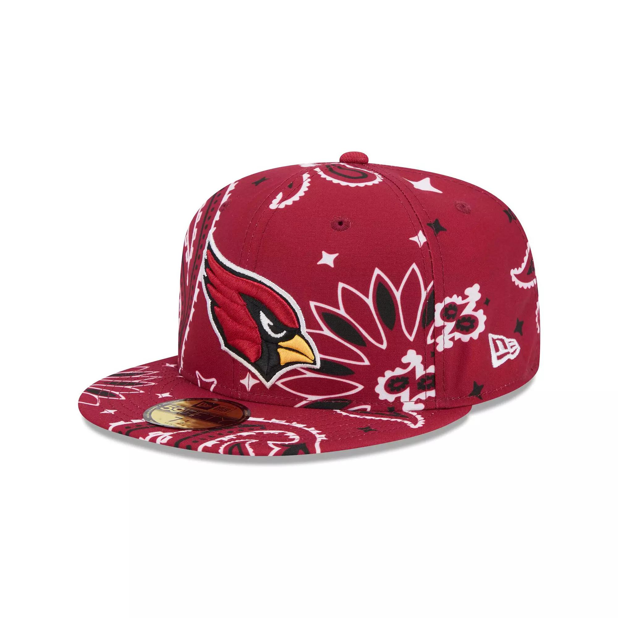 Men's New Era Cardinal Arizona Cardinals Paisley 59FIFTY Fitted Hat,  Product Image