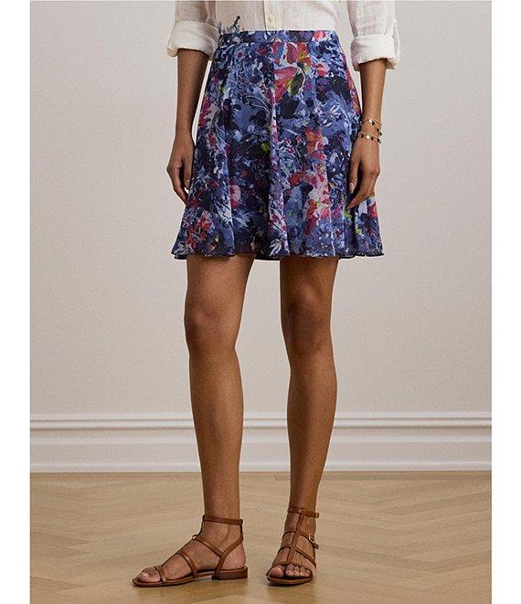 Lauren Ralph Lauren Crinkle Georgette Printed Mini Skirt Product Image