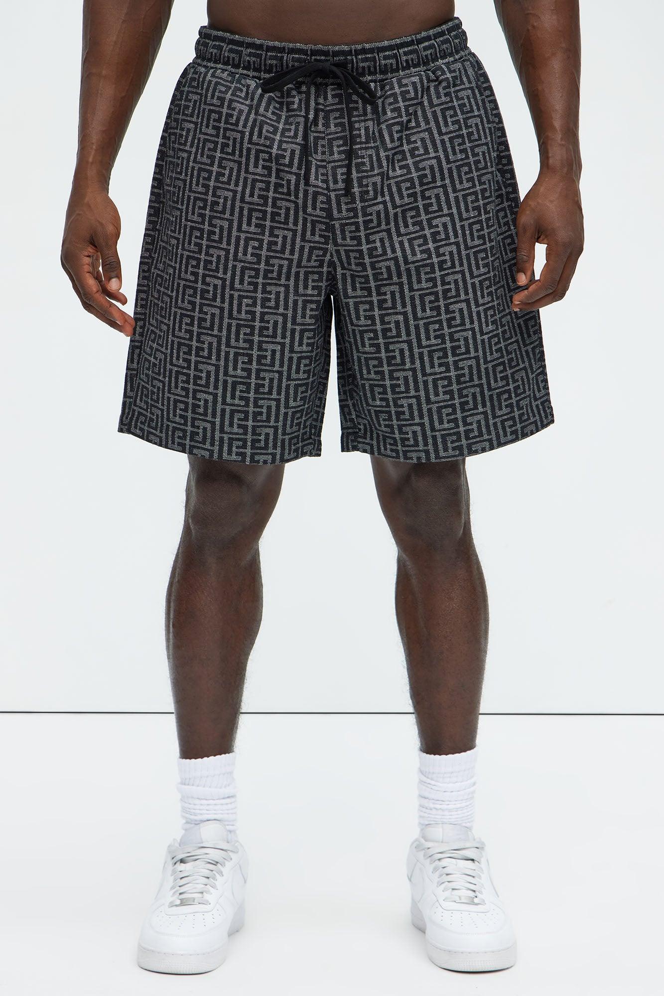Fallon Jacquard Relaxed Shorts - Charcoal Product Image