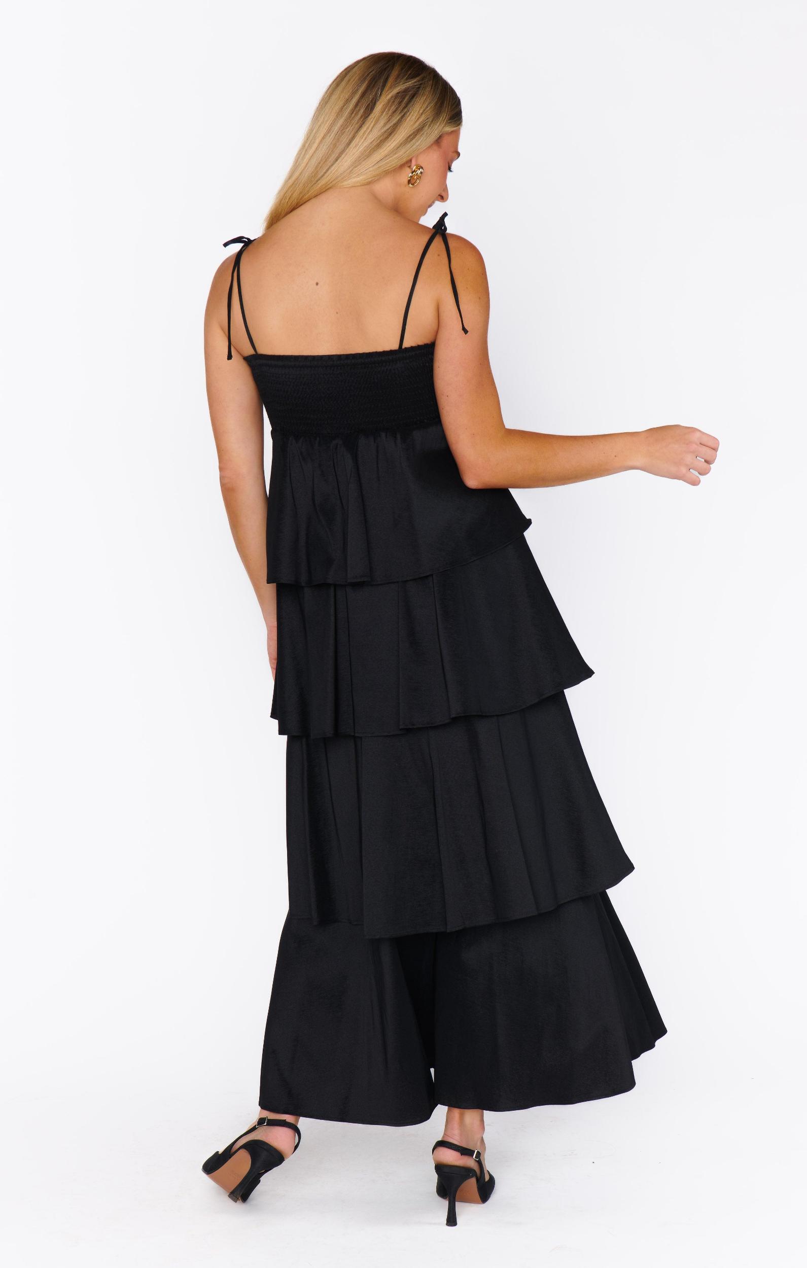 Meet Cute Dress ~ Black Taffeta Product Image