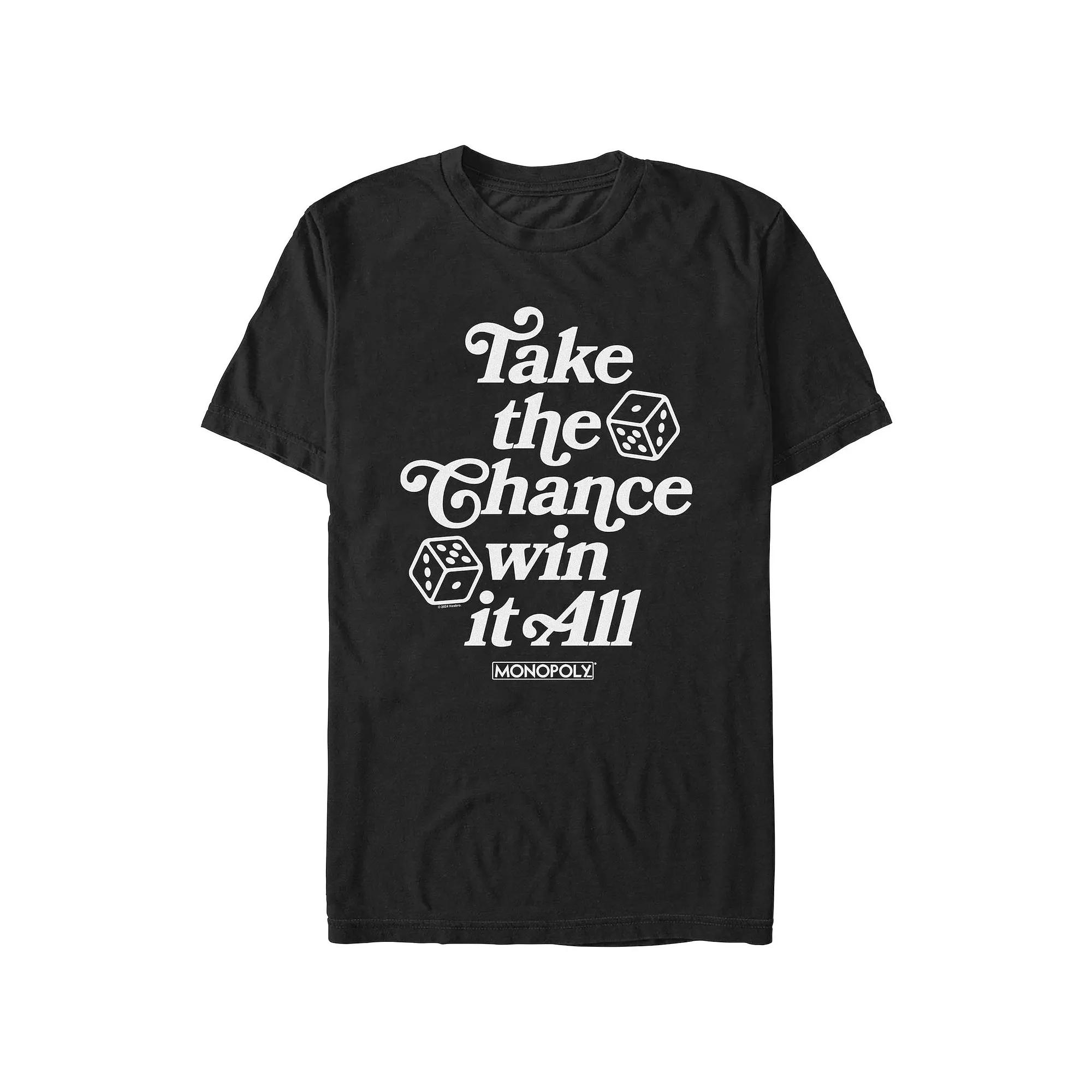 Men's Monopoly Take The Chance Win It All Graphic Tee, Size: Medium, Black Product Image