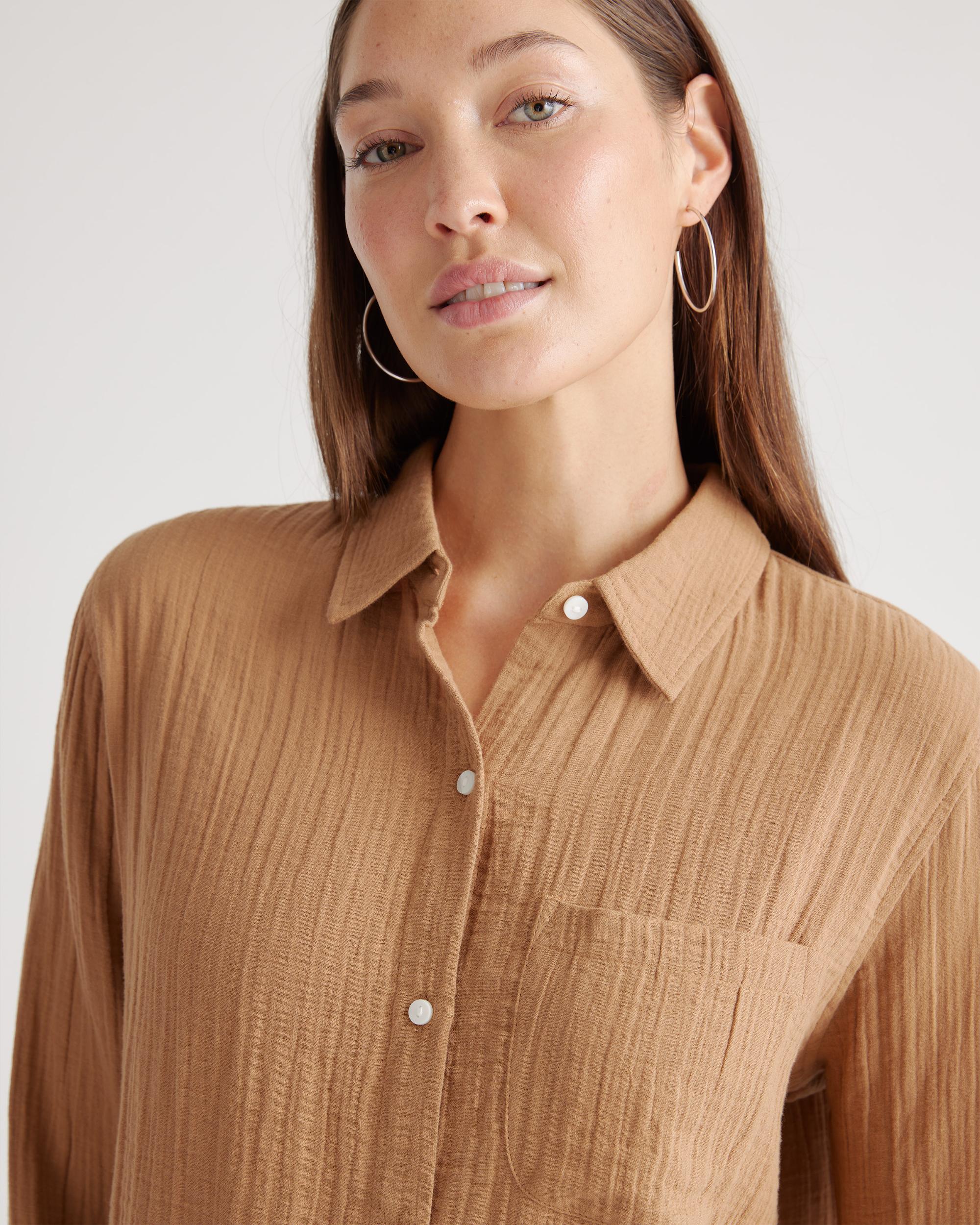 Quince | Women's Gauze Long Sleeve Shirt Organic Cotton Product Image