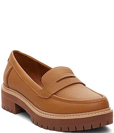 Toms Womens Cara Slip On Lug Platform Penny Loafer Flats Product Image
