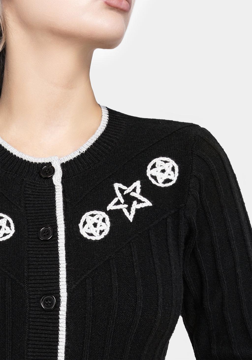 Pentagram Embroidered Cardigan Product Image
