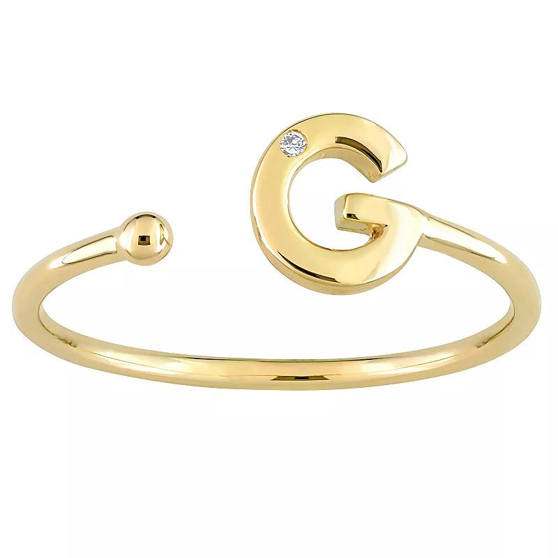 Stella Grace 10k Gold Diamond Accent Initial Open Ring, Womens Product Image