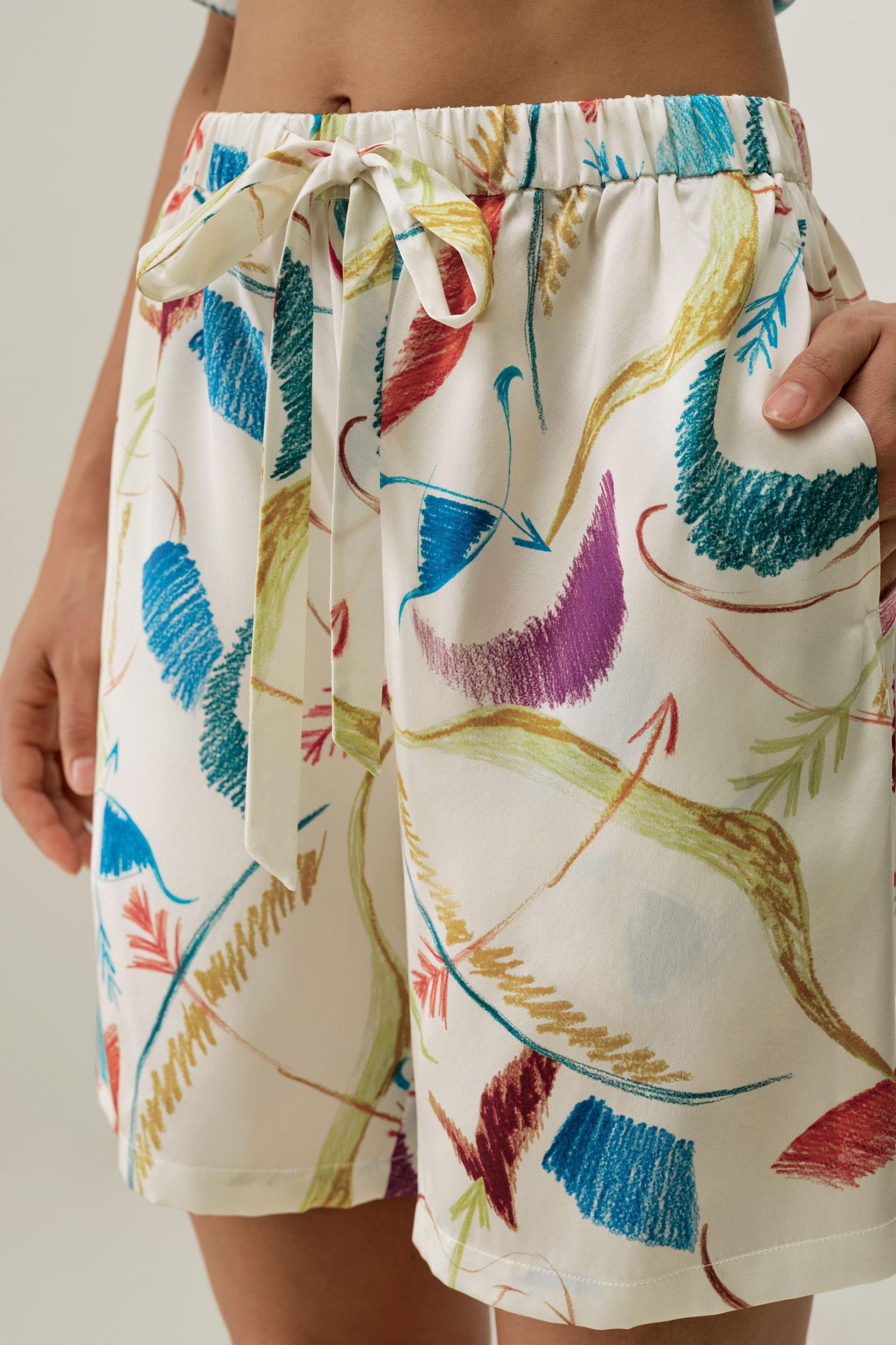 Sagittarius Zodiac Short Silk Pajama Set Product Image