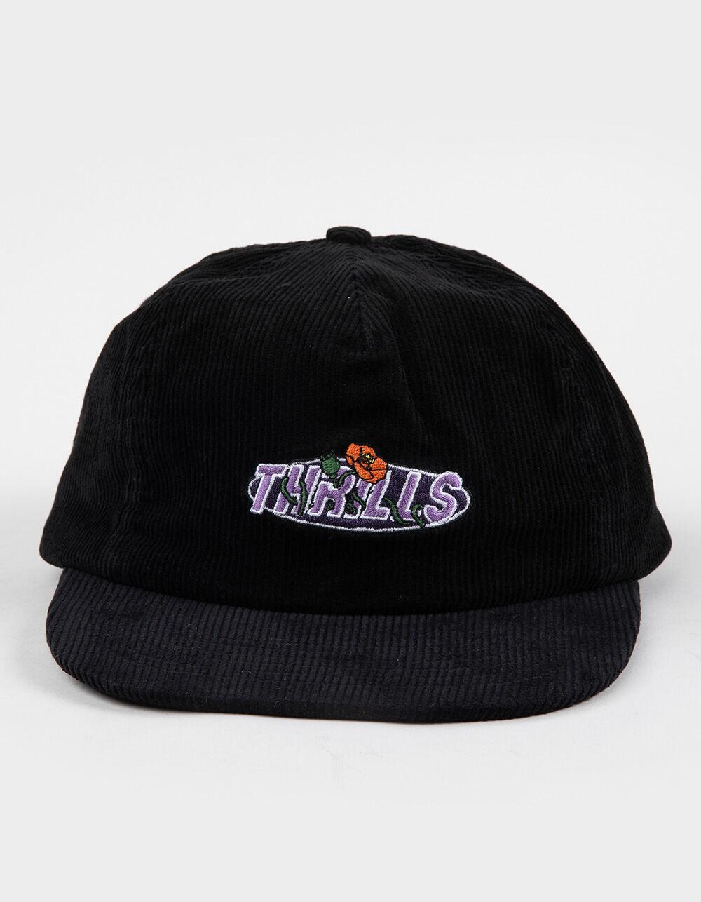THRILLS Painless 6 Panel Corduroy Strapback Hat - BLACK Product Image