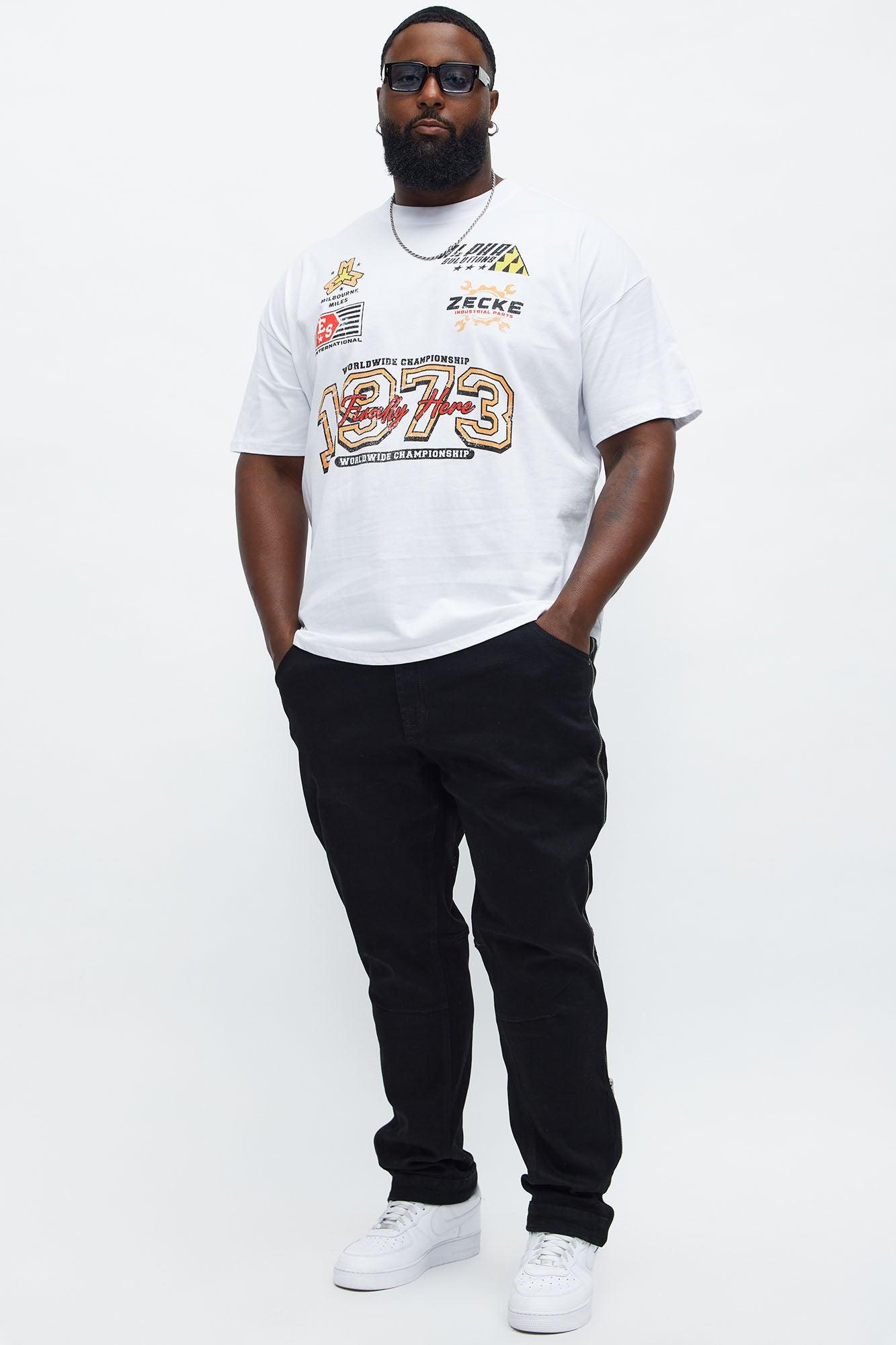 NYC Track Oversized Short Sleeve Tee - White Male Product Image