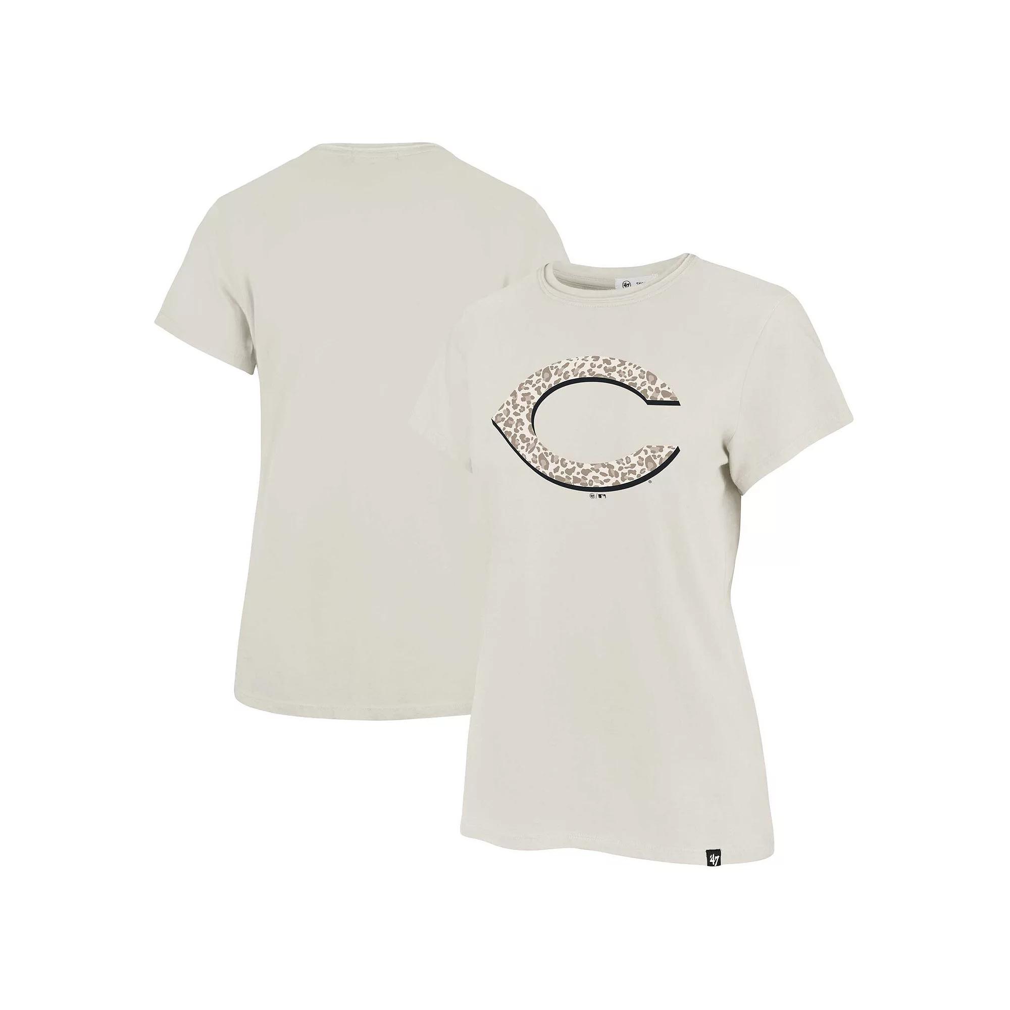 Women's '47 Oatmeal Cincinnati Reds Panthera Frankie T-shirt,  Product Image