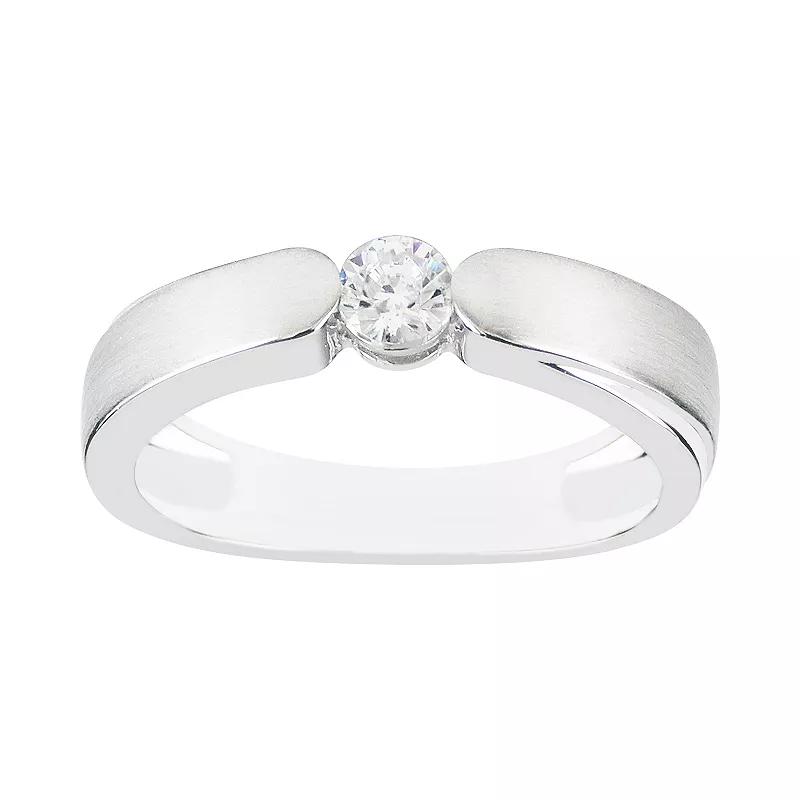 SIRI USA by TJM Sterling Silver Cubic Zirconia Round-Edge Statement Ring, Women's,  Product Image