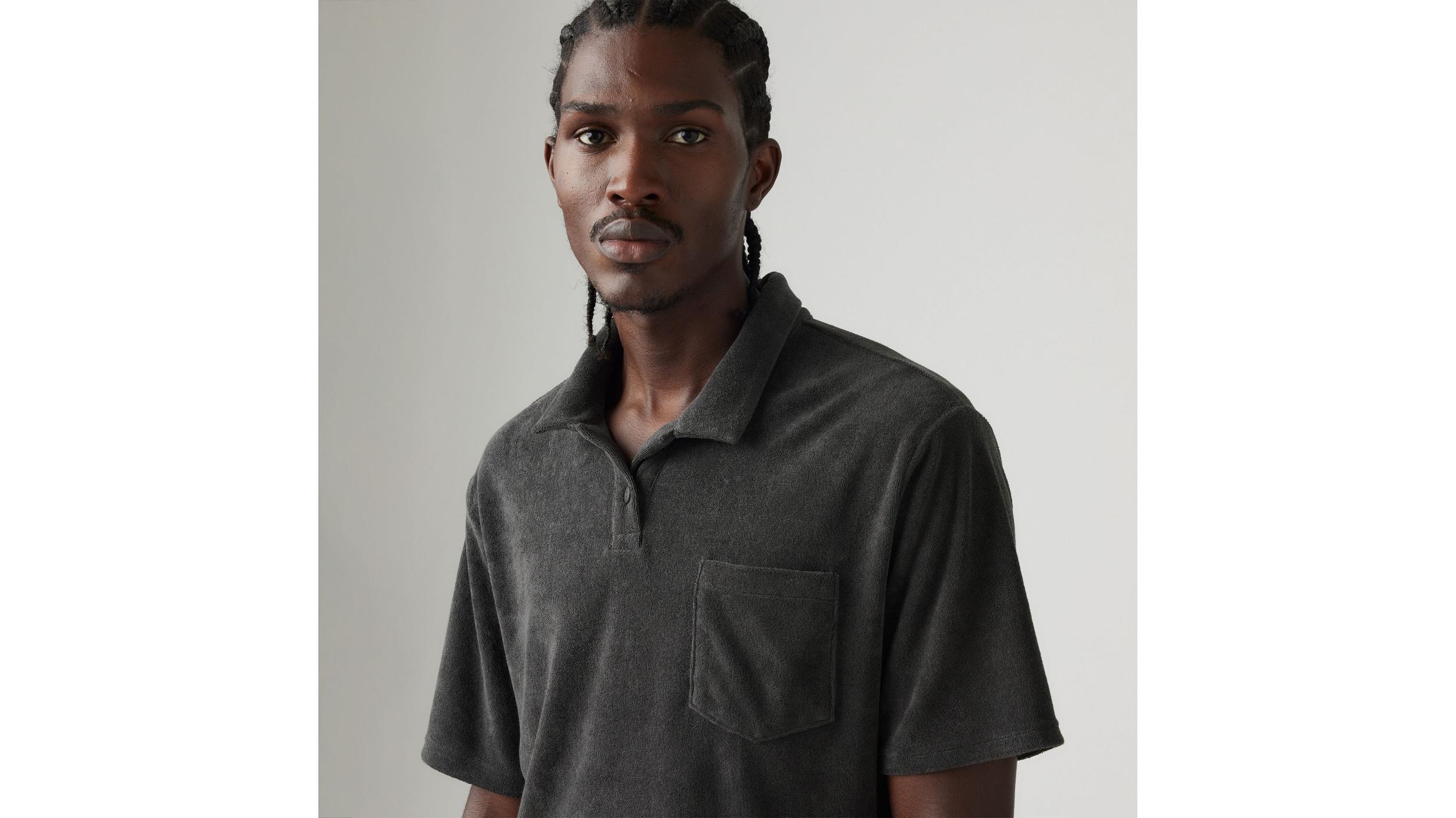 Terry Pocket Polo Shirt Product Image