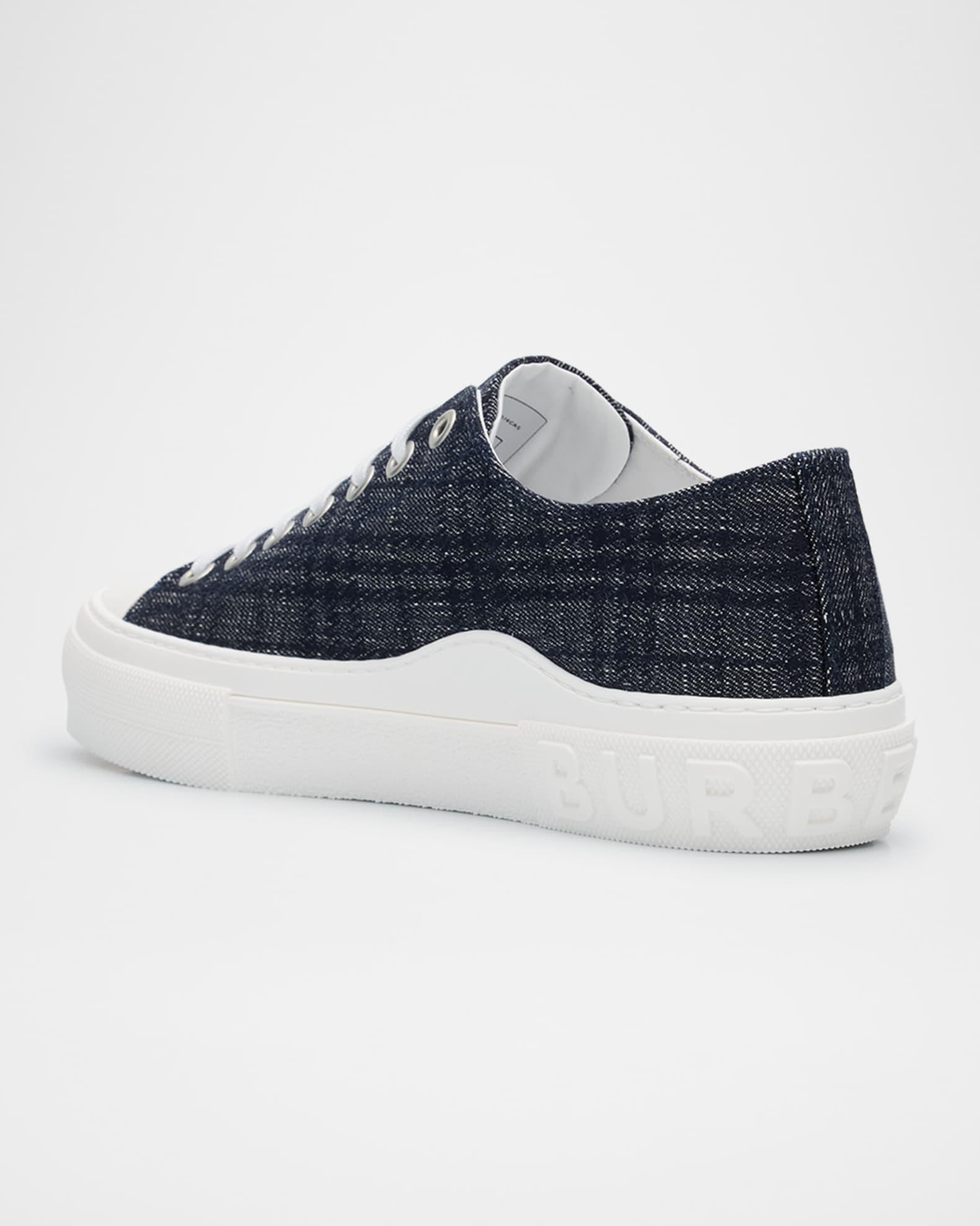 Men's Jack Tonal Check Denim Low-Top Sneakers Product Image