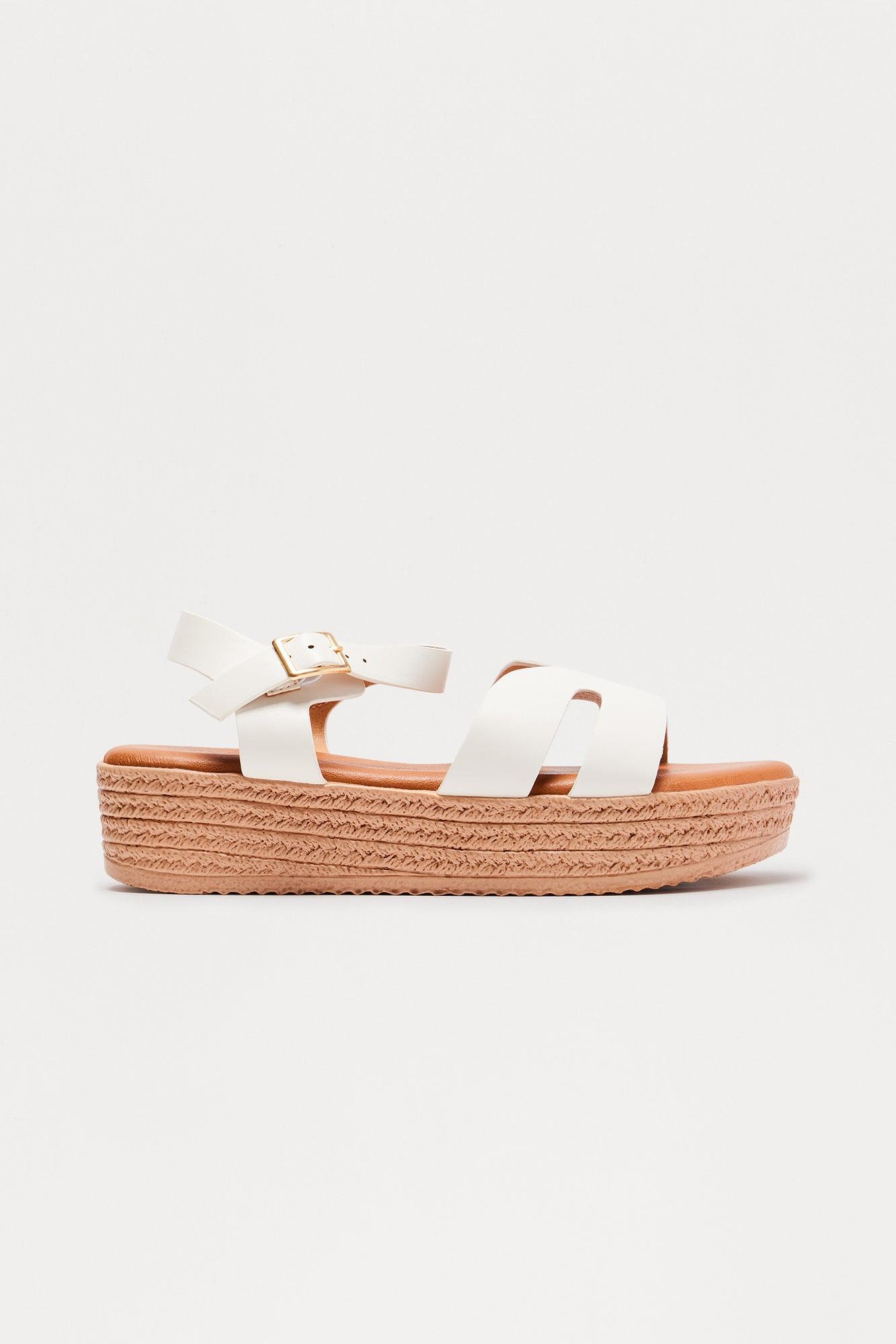 Stefan Jute Platform Sandals - White Female Product Image
