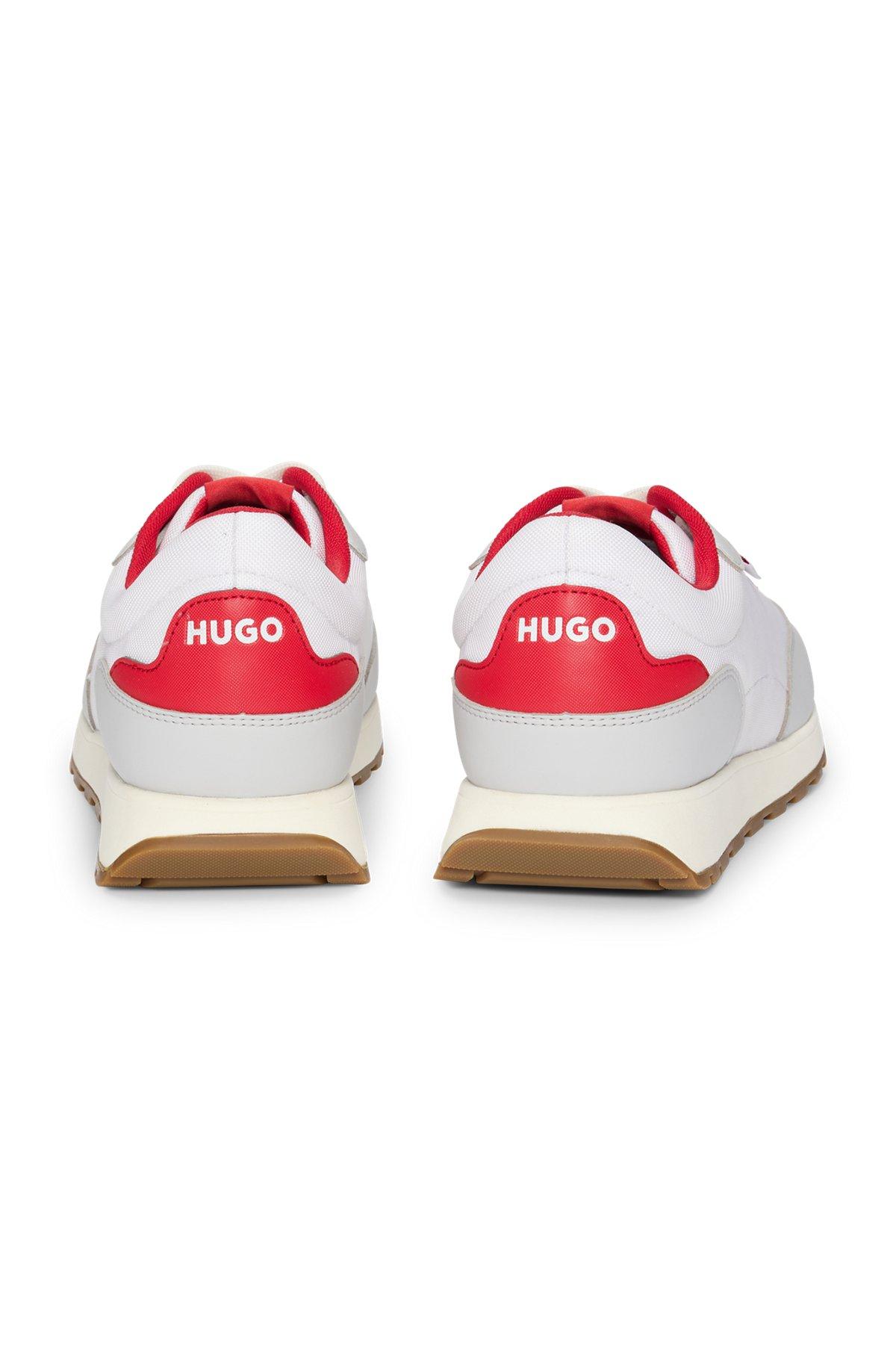 Mixed-material trainers with logo flag Product Image