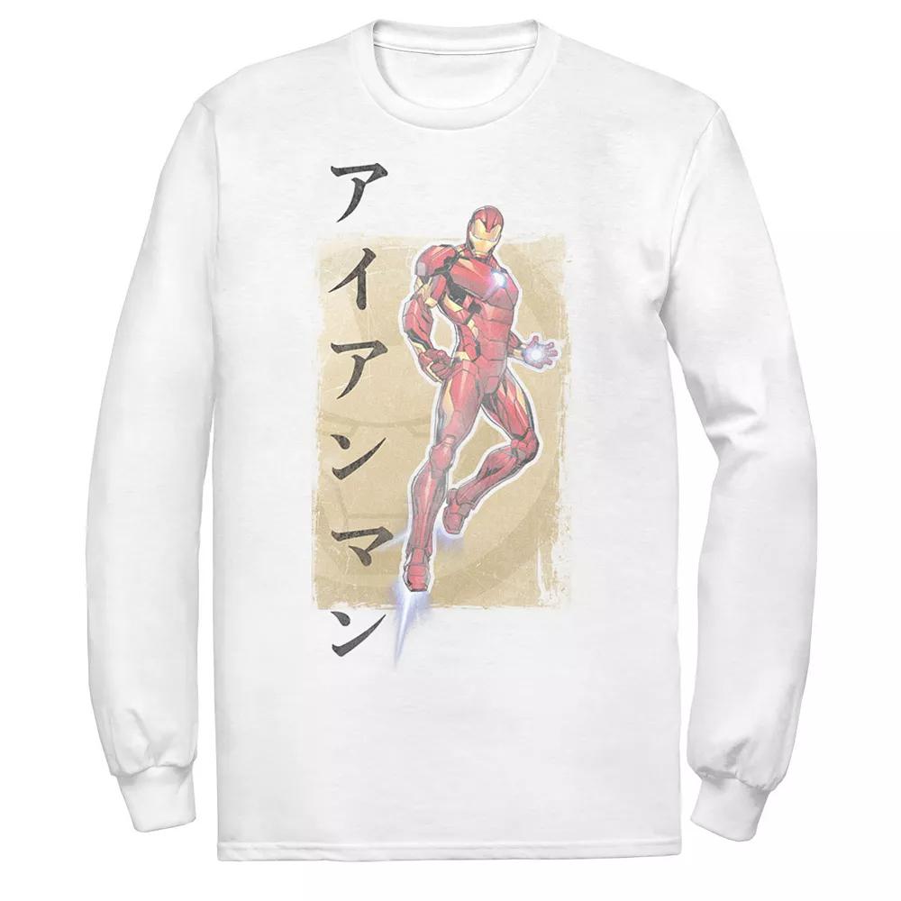 Men's Marvel Avengers Assemble Iron Man Kanji Long Sleeve Graphic Tee,  Product Image