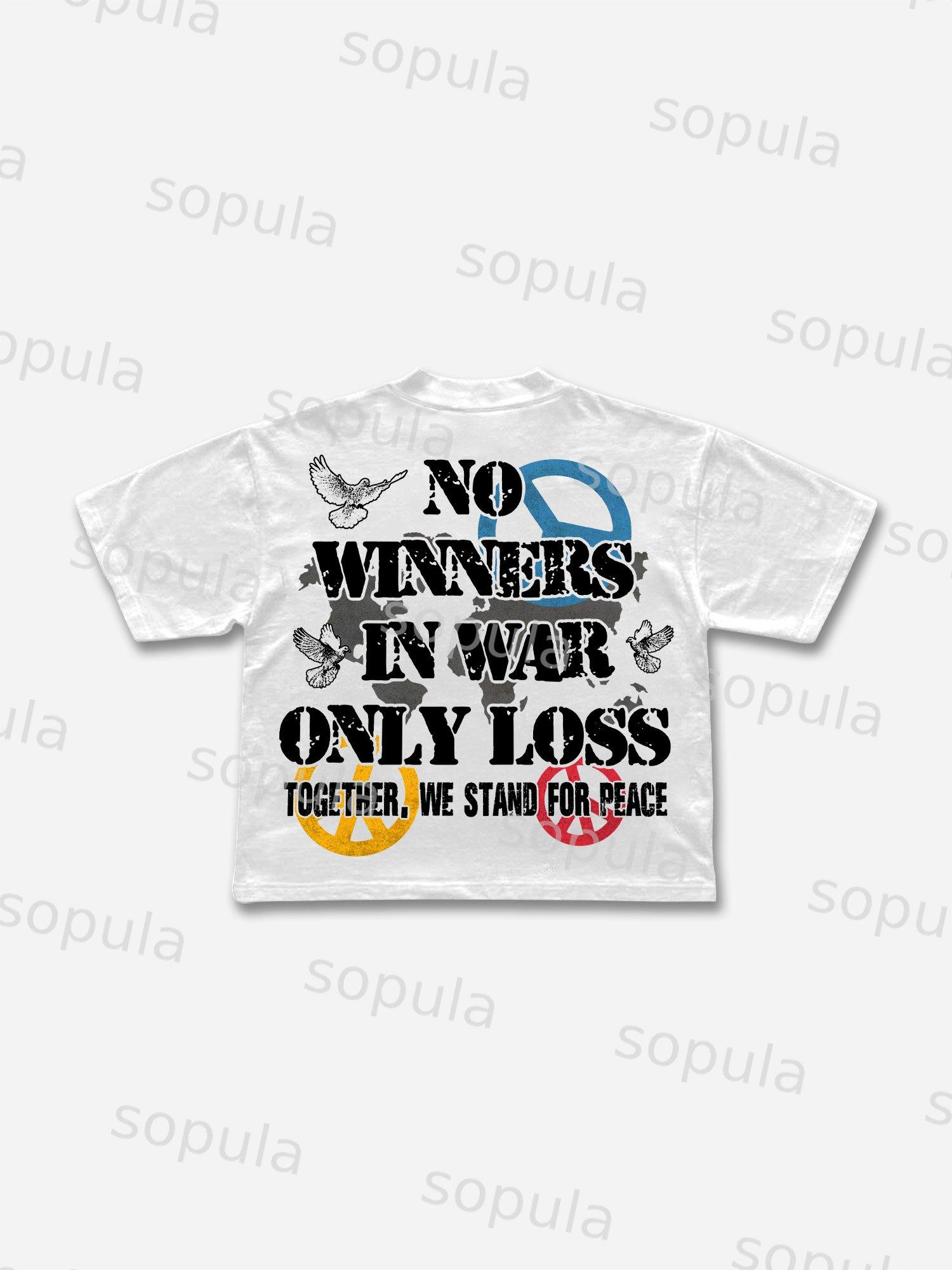 Sopula Human Beings Need Peace, Not War. Vintage Graphics Cropped T-Shirts Product Image