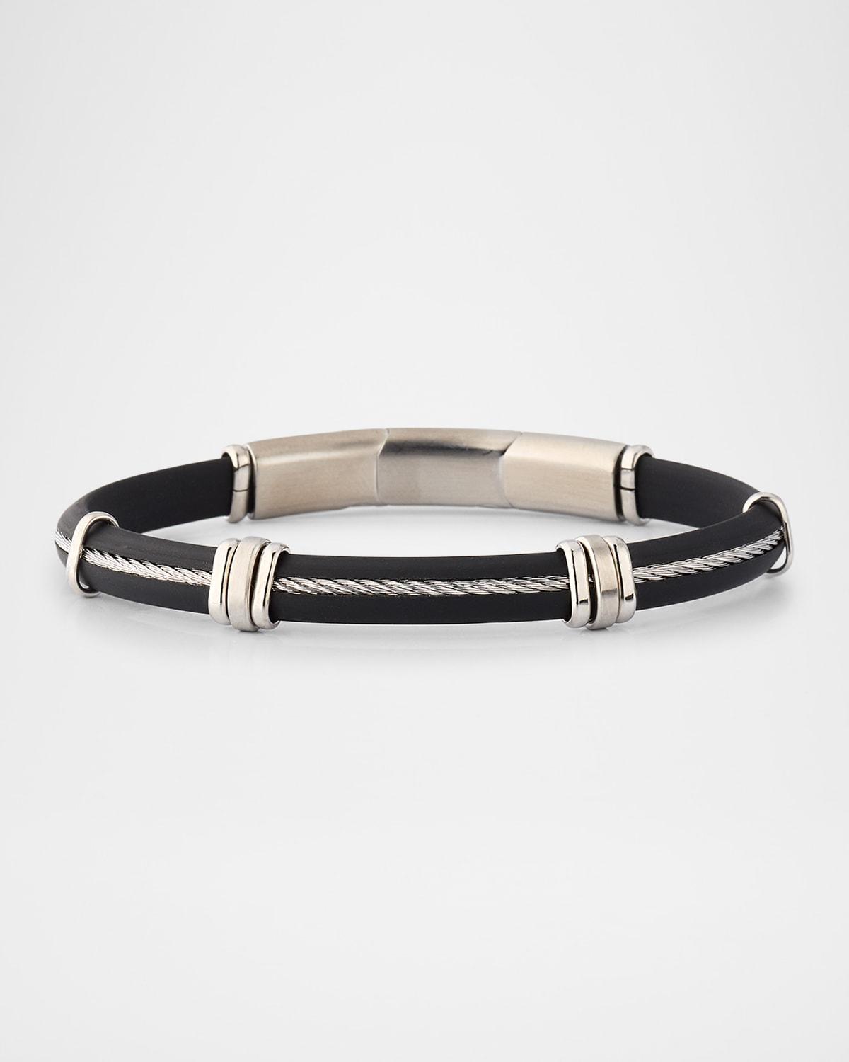 Mens Rubber and Stainless Steel Bracelet Product Image