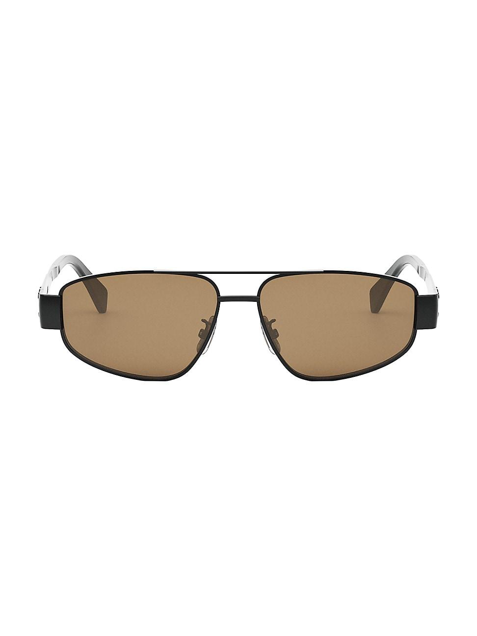 Mens Metal Triomphe 57MM Pilot Sunglasses Product Image