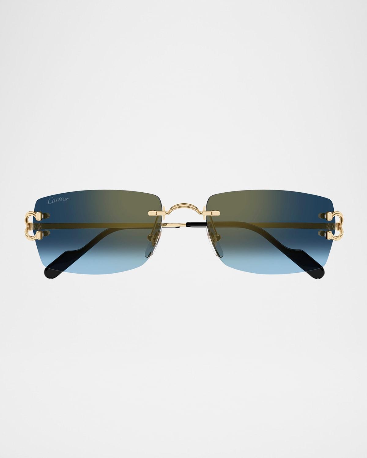 Mens C Decor 56MM Rimless Rectangular Sunglasses Product Image
